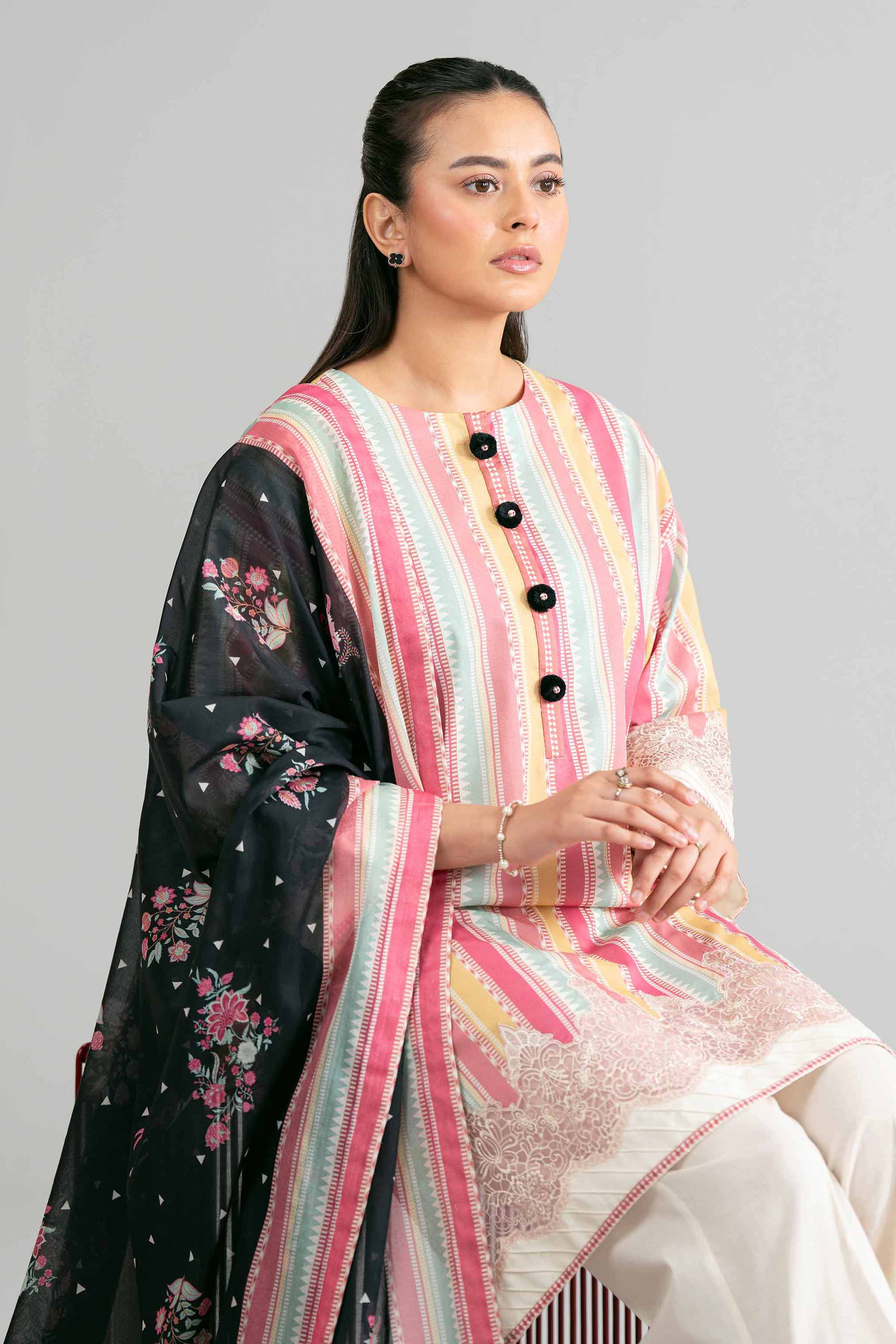 3 Piece - Printed Embroidered Suit - 42601855 for Women - Unstitched Collection | Nishat | Shop Online