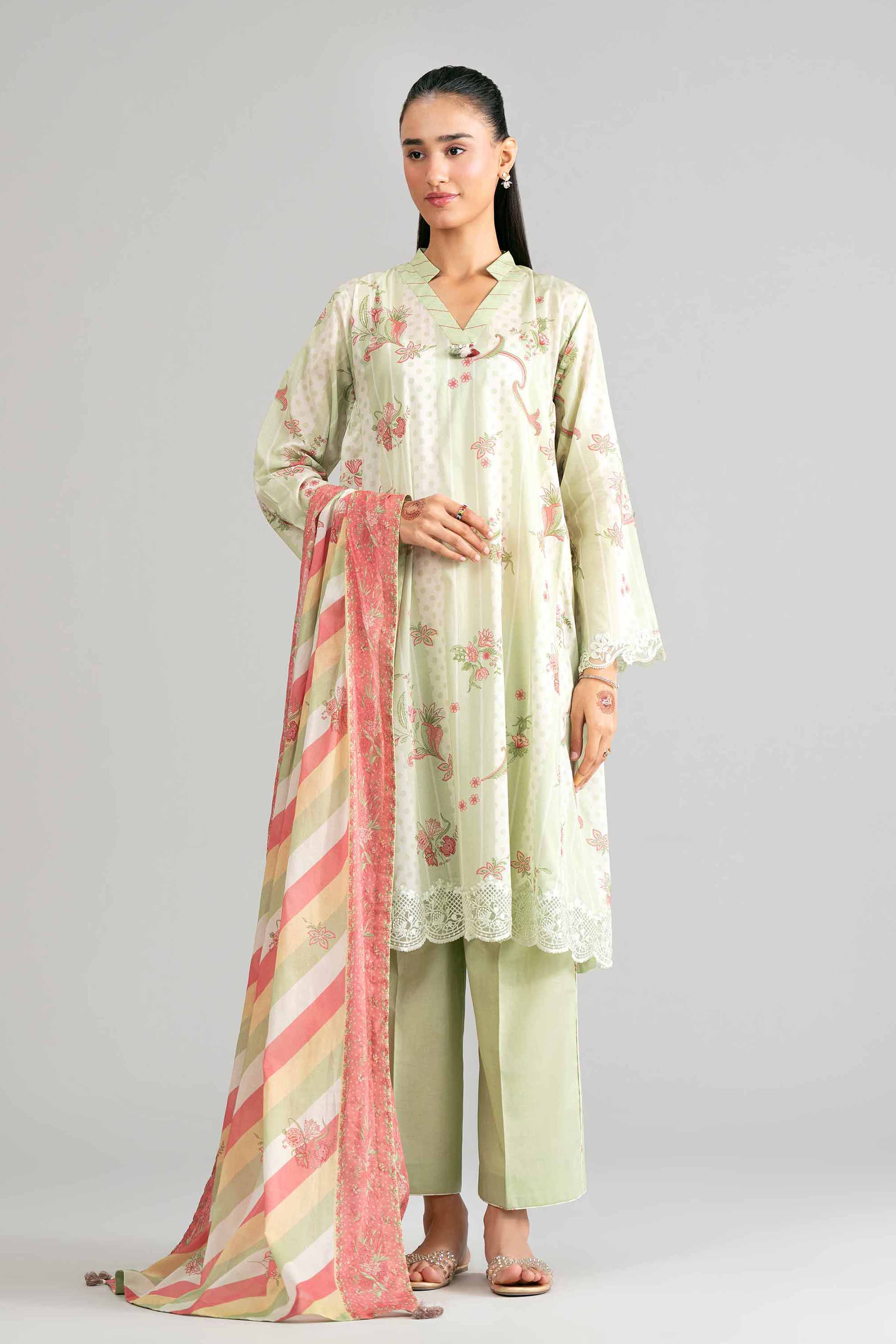 3 Piece - Printed Embroidered Suit - 42601856 for Women - Unstitched Collection | Nishat | Shop Online
