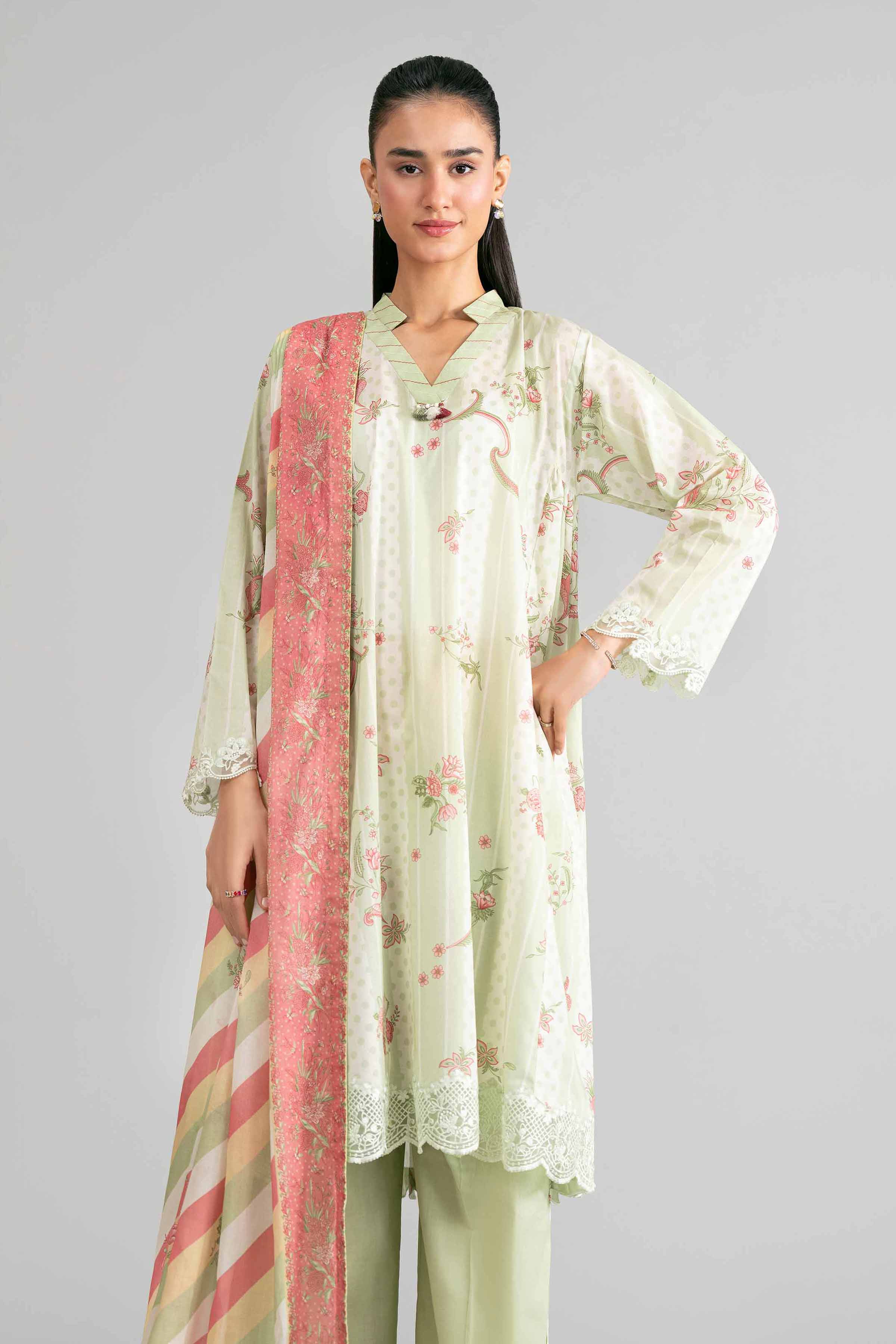 3 Piece - Printed Embroidered Suit - 42601856 for Women - Unstitched Collection | Nishat | Shop Online
