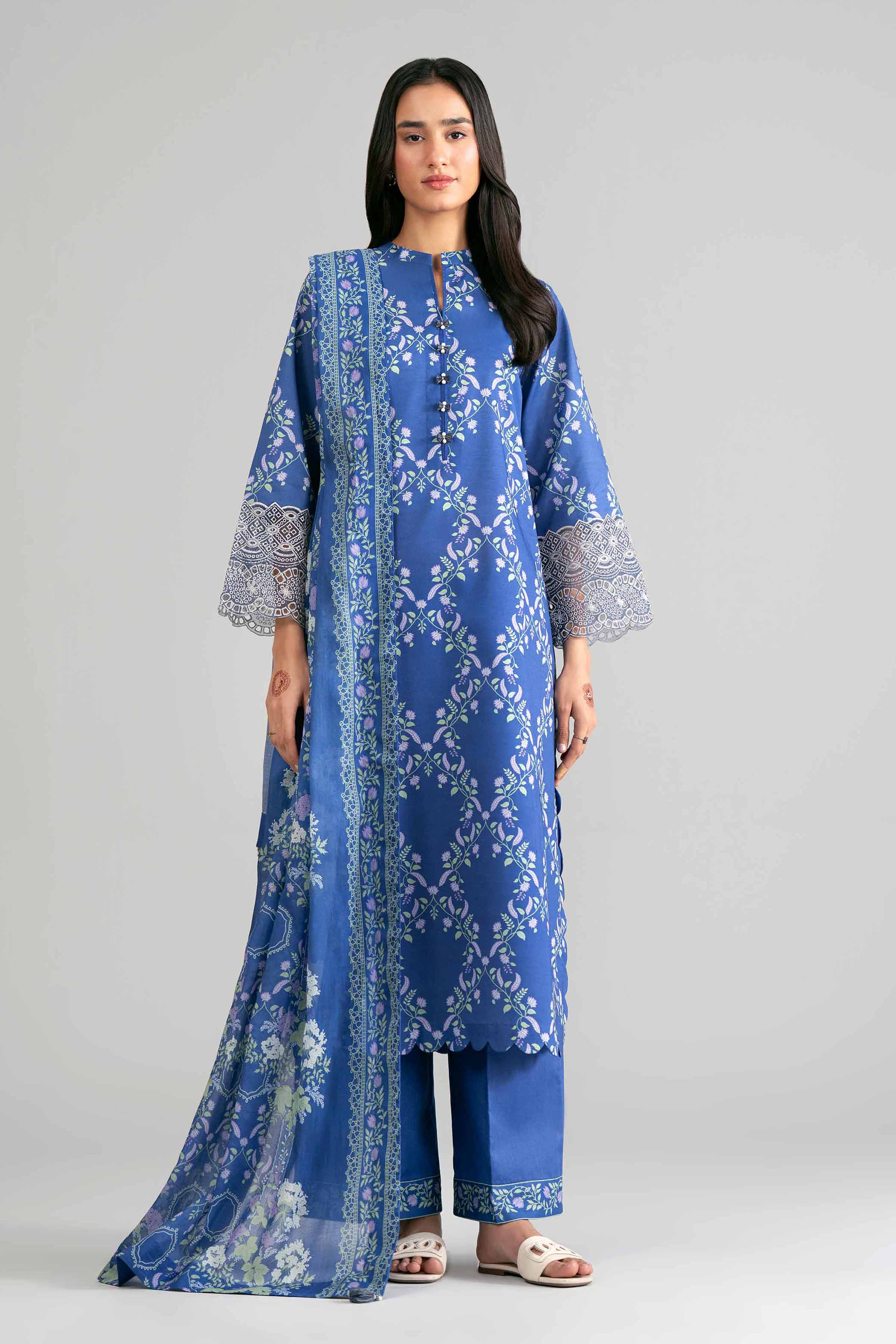 3 Piece - Printed Embroidered Suit - 42601862 for Women - Unstitched Collection | Nishat | Shop Online