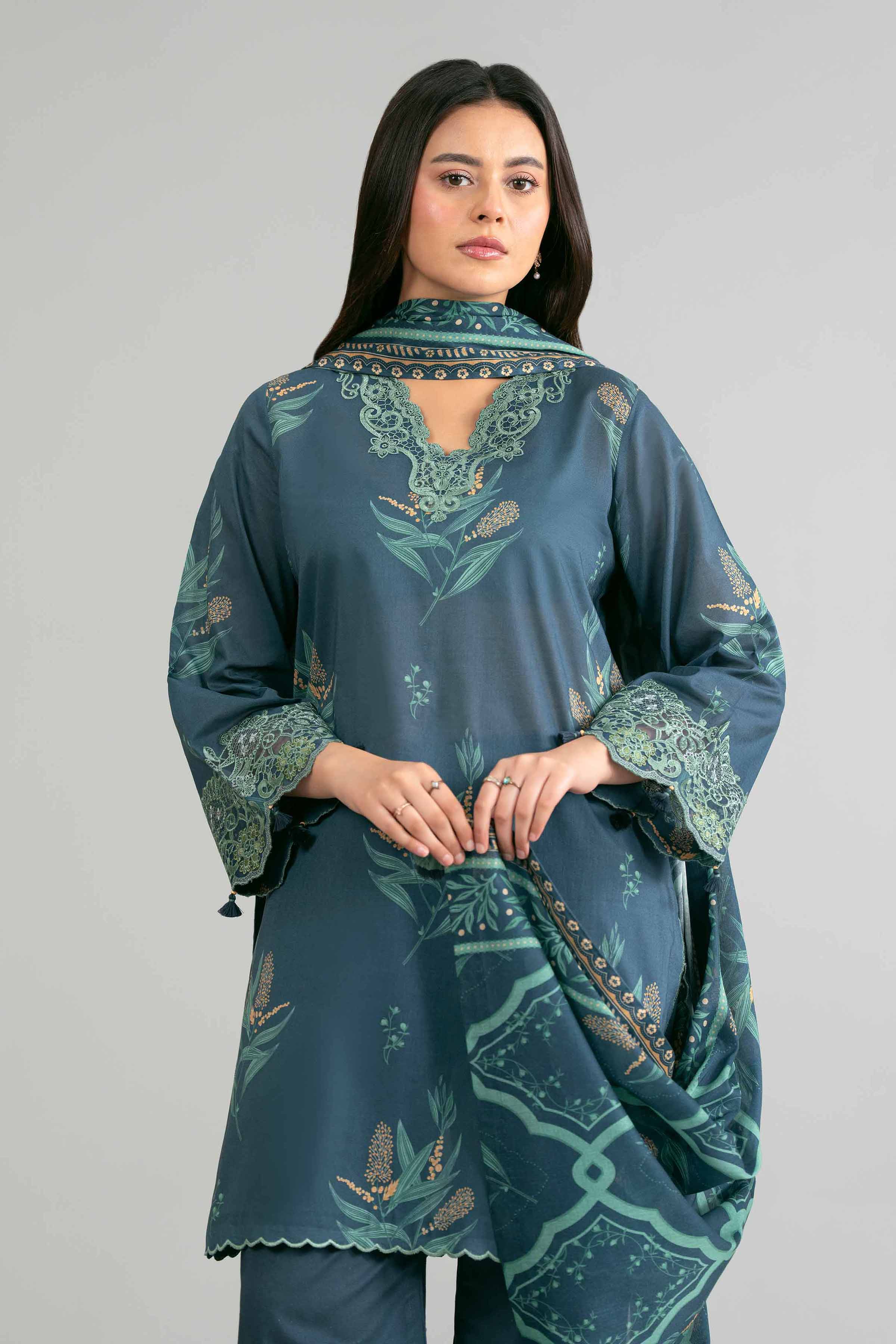 3 Piece - Printed Embroidered Suit - 42601863 for Women - Unstitched Collection | Nishat | Shop Online