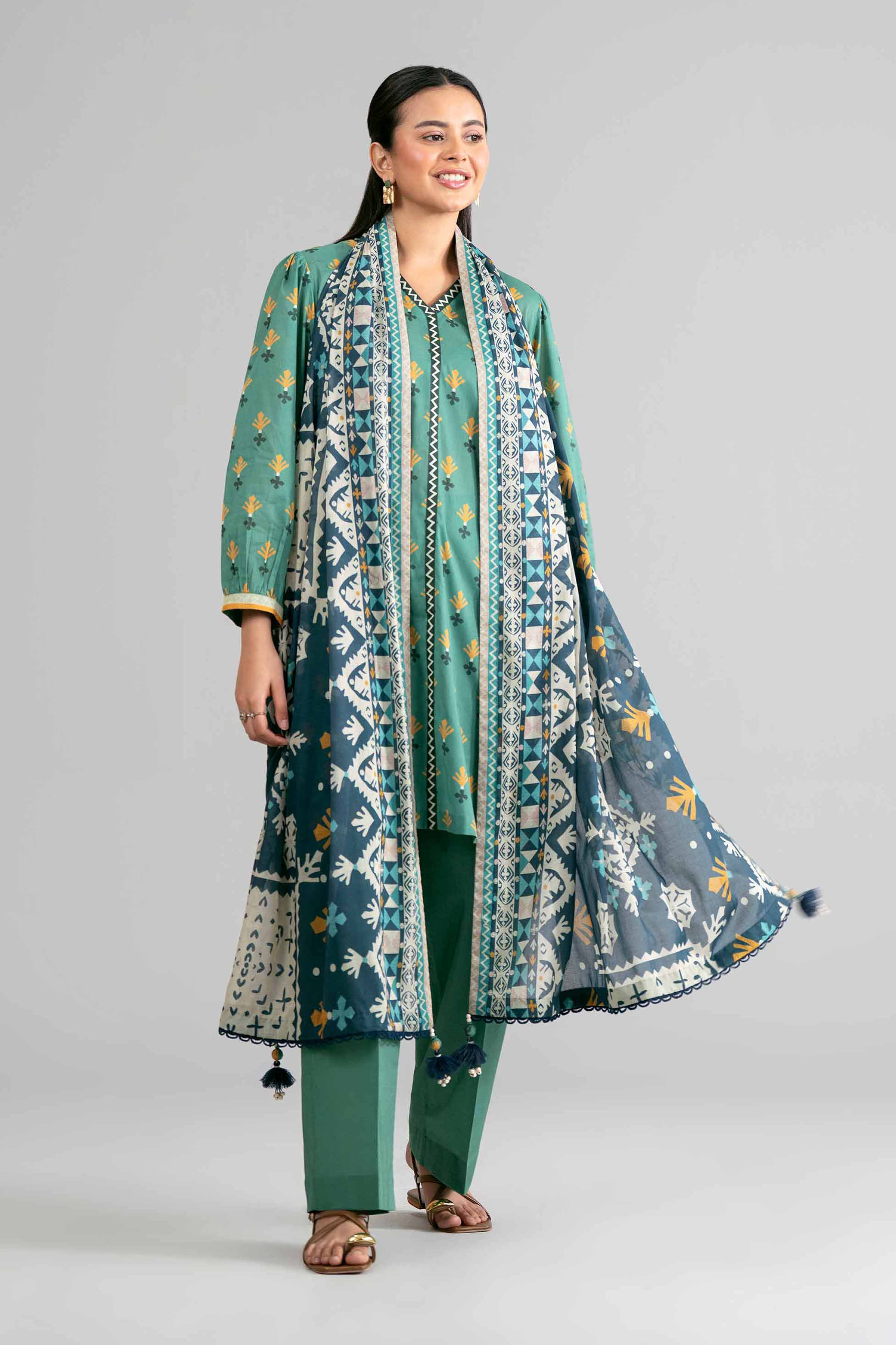 3 Piece - Printed Suit - 42601868 for Women - Unstitched Collection | Nishat | Shop Online