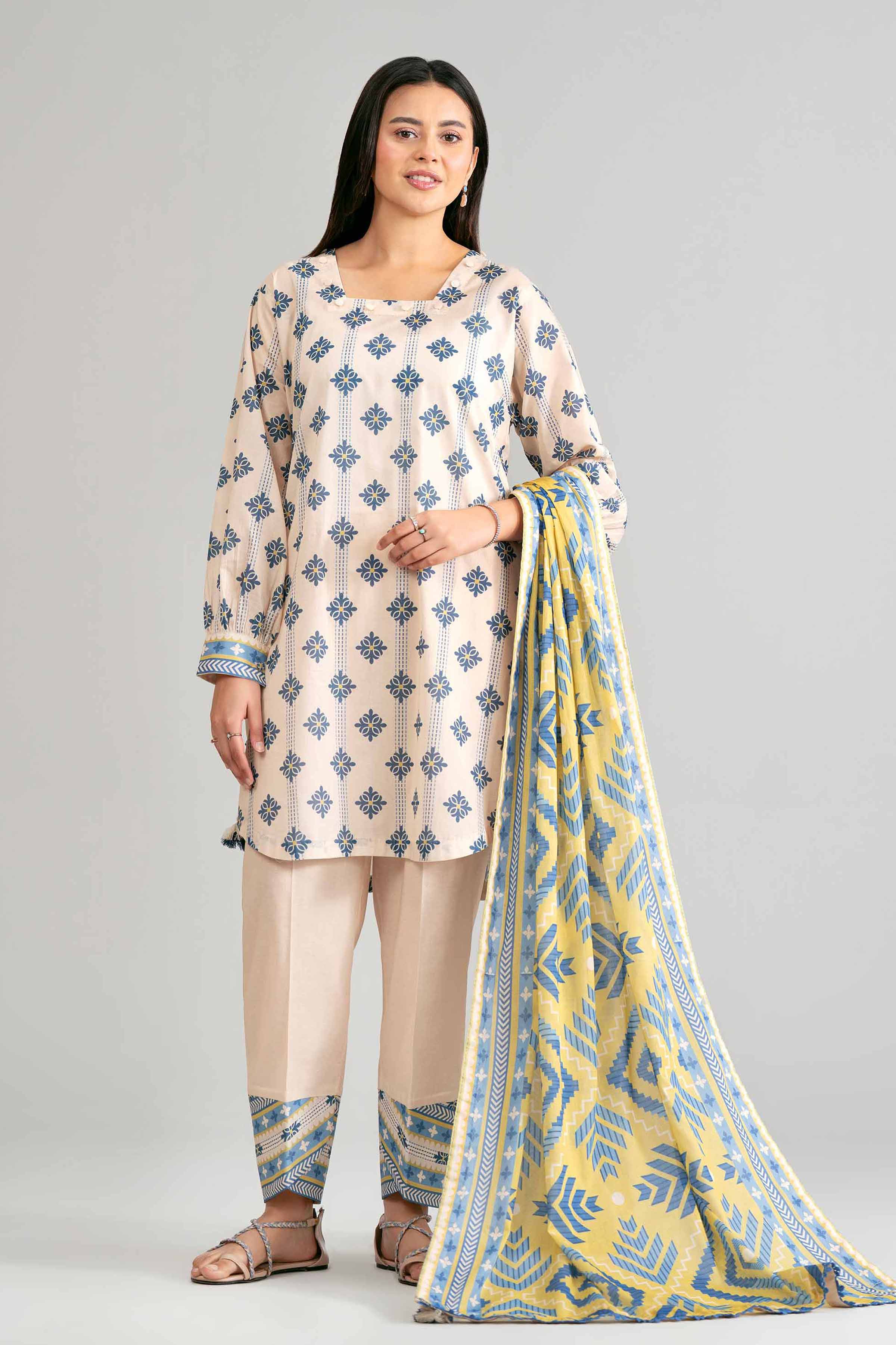 3 Piece - Printed Suit - 42601871 for Women - Unstitched Collection | Nishat | Shop Online