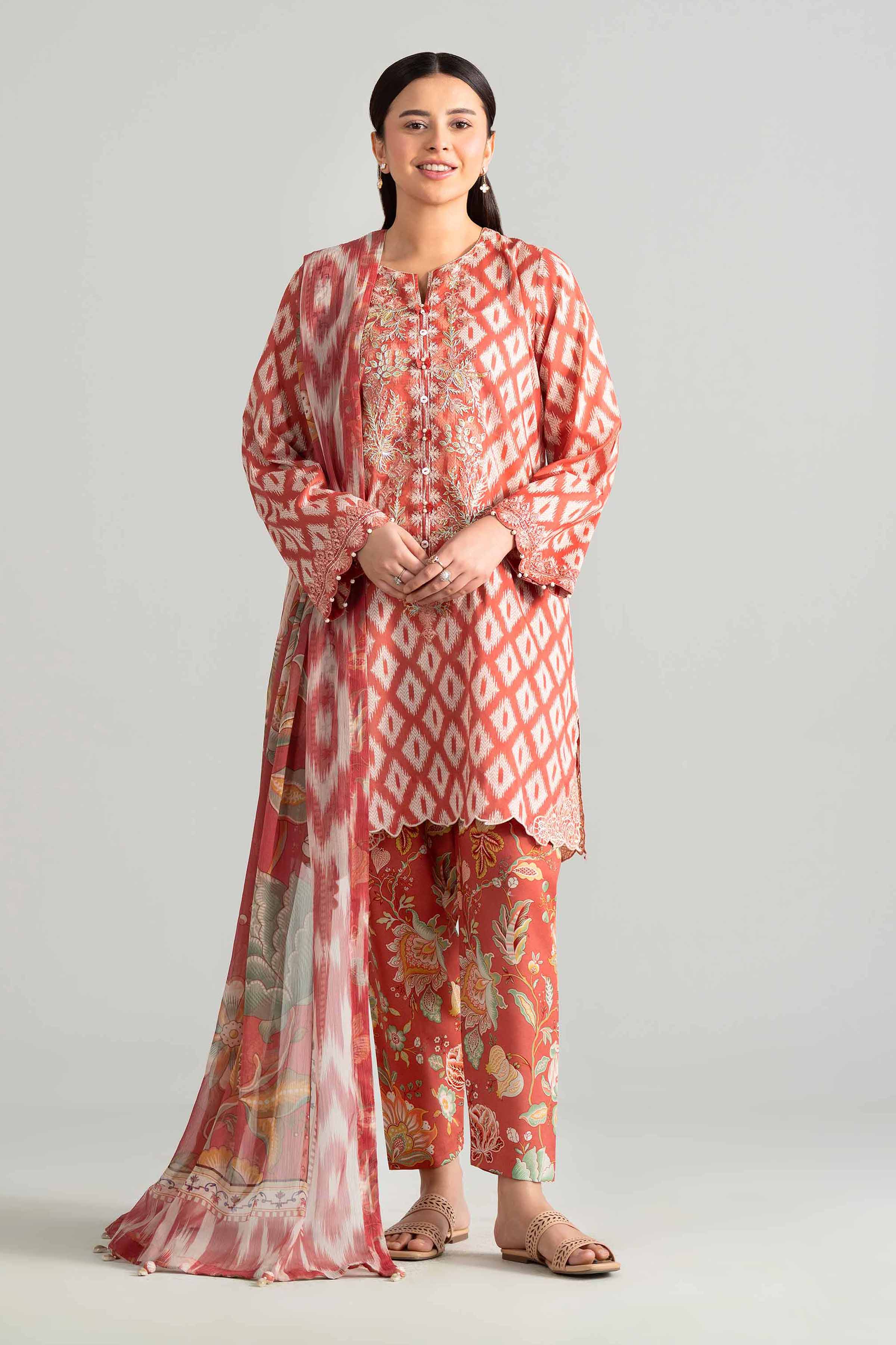 3 Piece - Digital Printed Embroidered Suit - 42601915 for Women - Unstitched Collection | Nishat | Shop Online