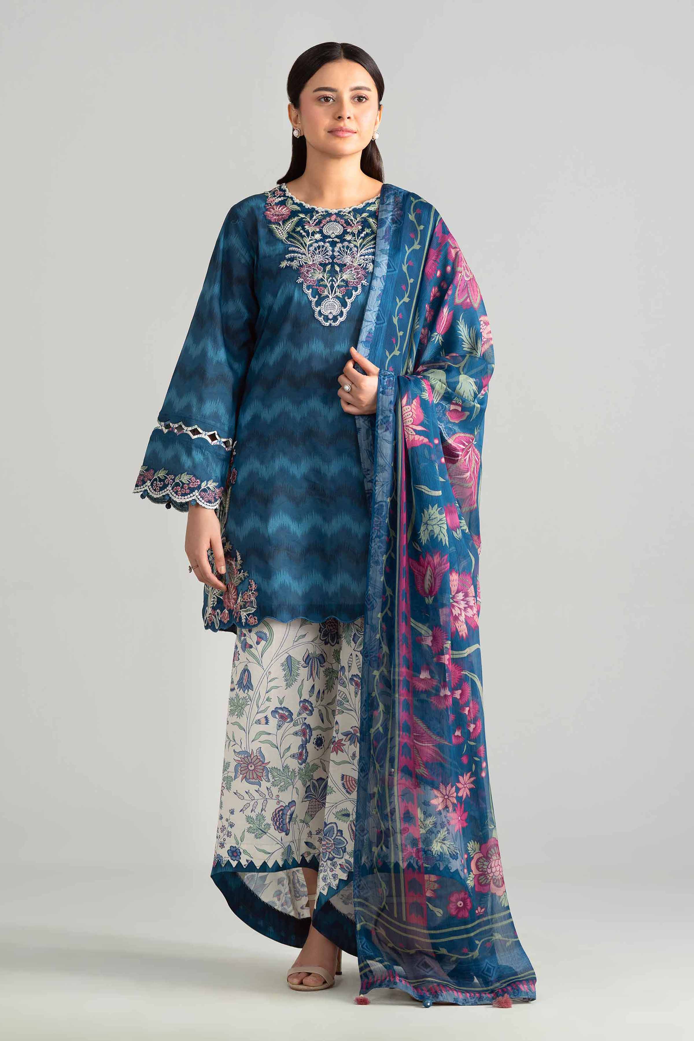 3 Piece - Digital Printed Embroidered Suit - 42601917 for Women - Unstitched Collection | Nishat | Shop Online