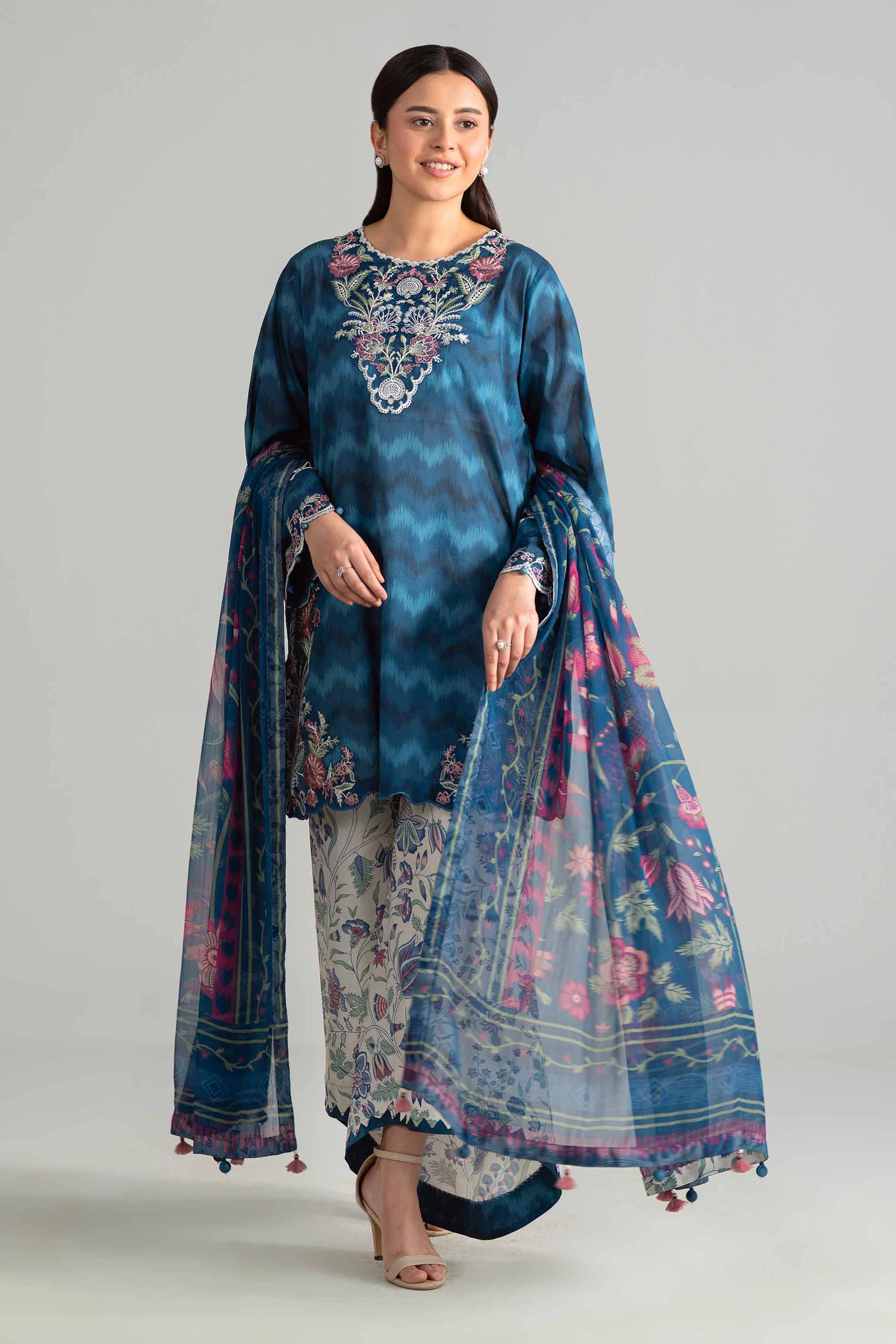 3 Piece - Digital Printed Embroidered Suit - 42601917 for Women - Unstitched Collection | Nishat | Shop Online