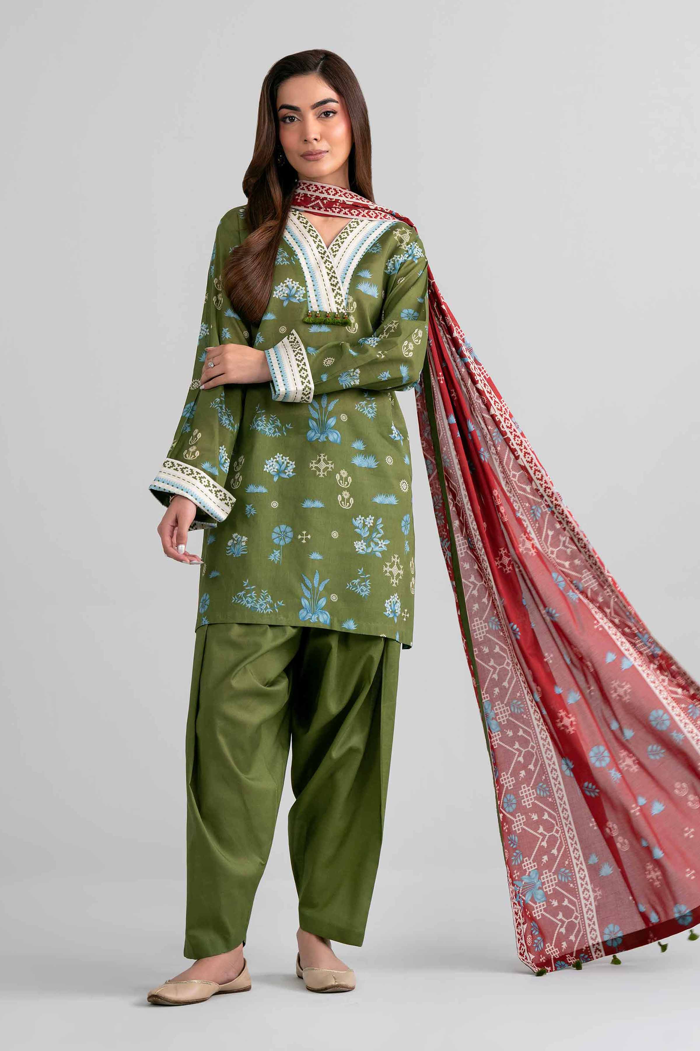 3 Piece - Printed Suit - 42601975 for Women - Unstitched Collection | Nishat | Shop Online