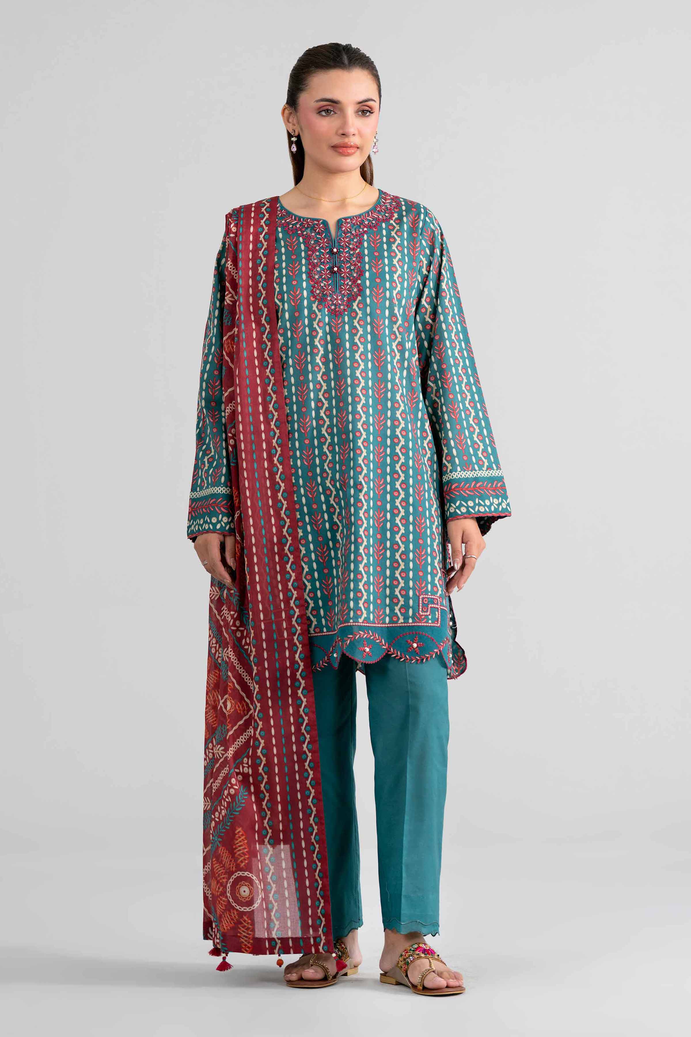 3 Piece - Printed Embroidered Suit - 42602016 for Women - Unstitched Collection | Nishat | Shop Online
