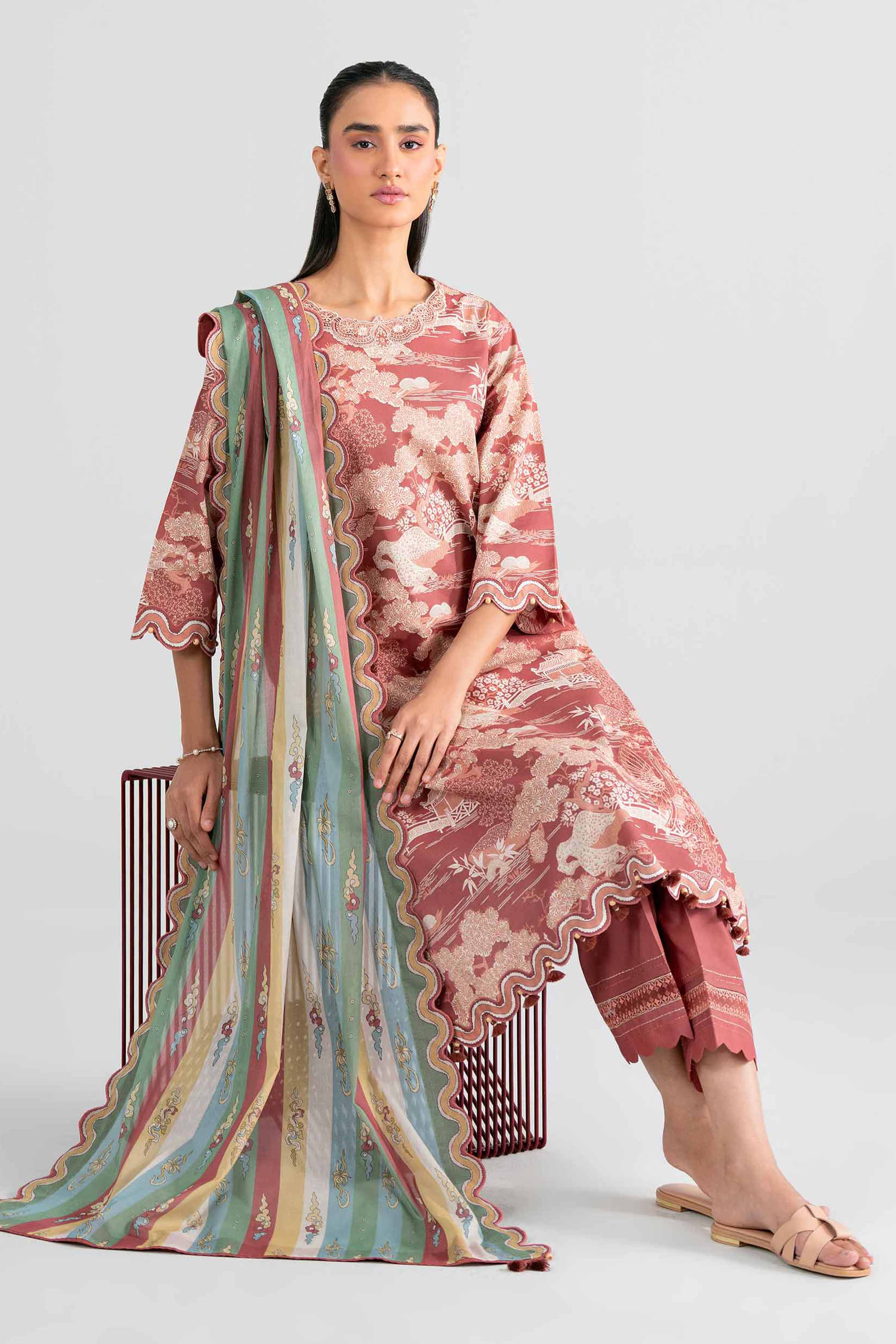 3 Piece - Printed Embroidered Suit - 42602019 for Women - Unstitched Collection | Nishat | Shop Online
