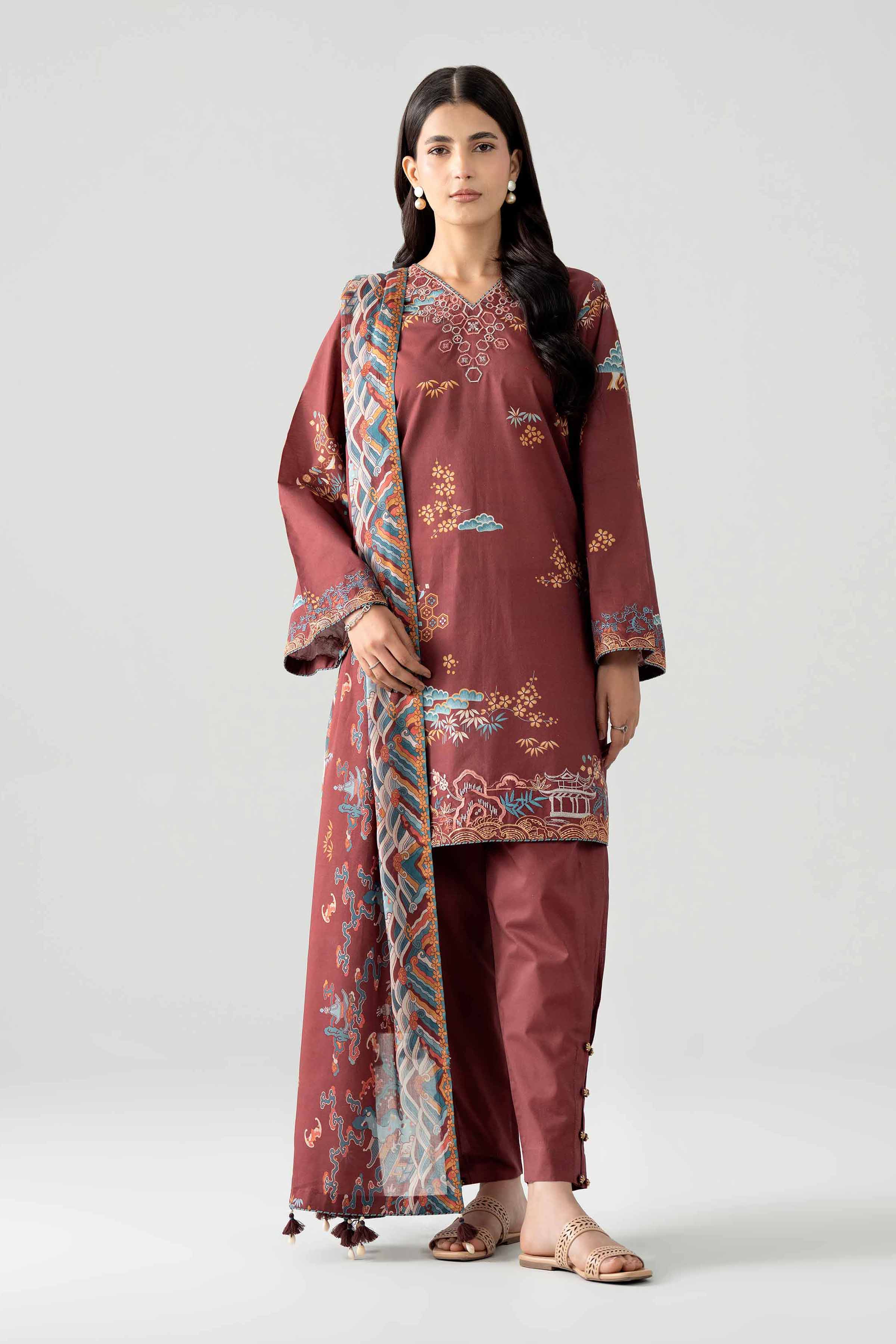 3 Piece - Printed Embroidered Suit - 42602023 for Women - Unstitched Collection | Nishat | Shop Online