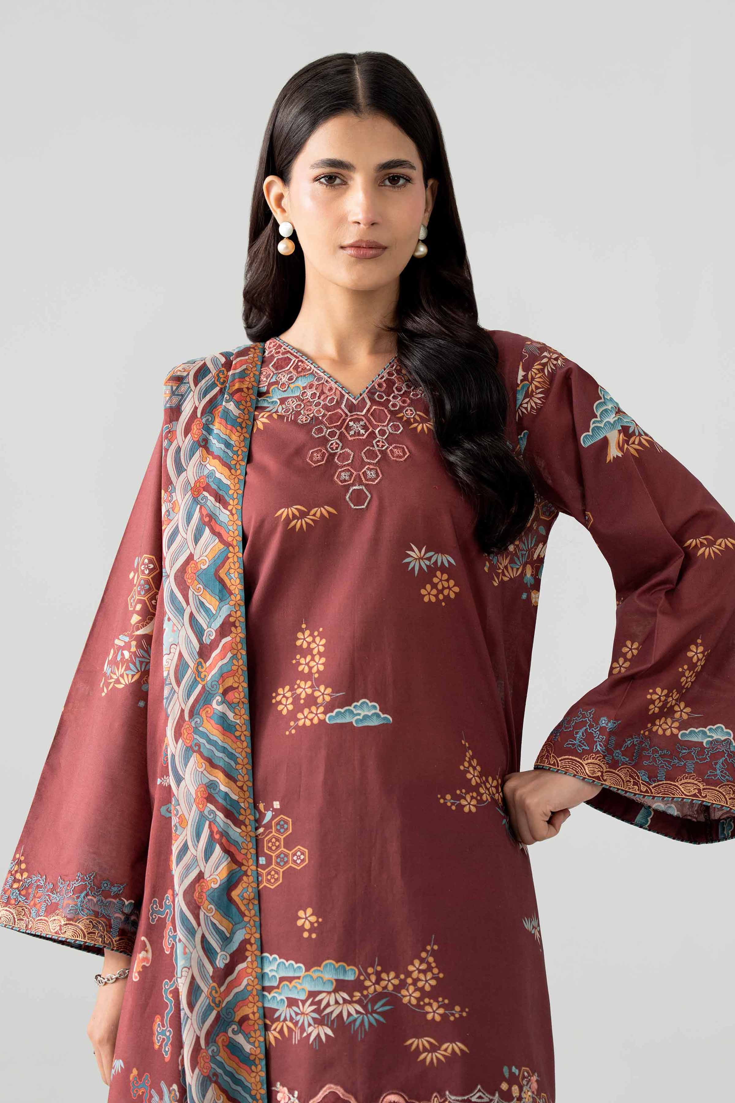 3 Piece - Printed Embroidered Suit - 42602023 for Women - Unstitched Collection | Nishat | Shop Online