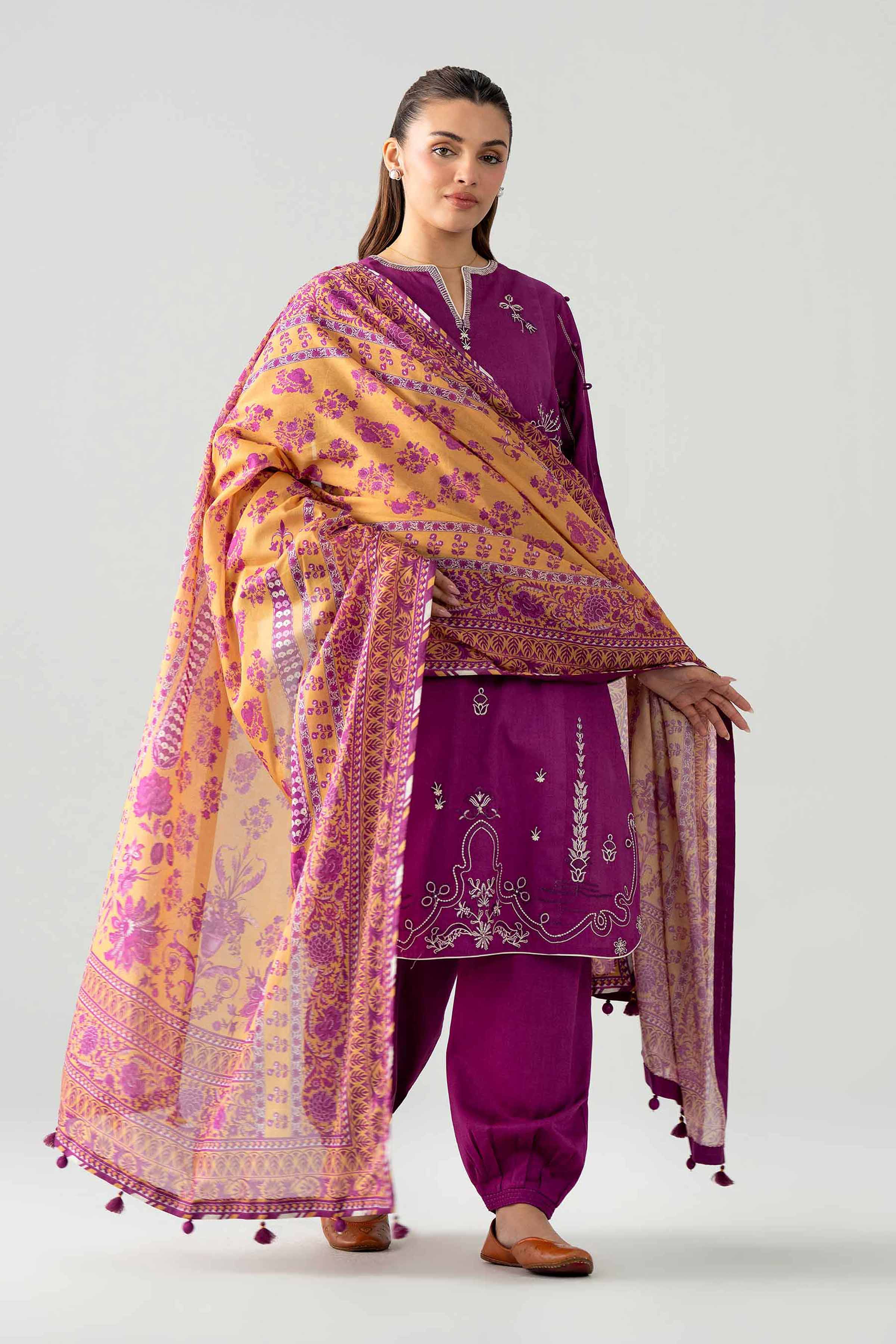 3 Piece - Digital Printed Embroidered Suit - 42602046 for Women - Unstitched Collection | Nishat | Shop Online