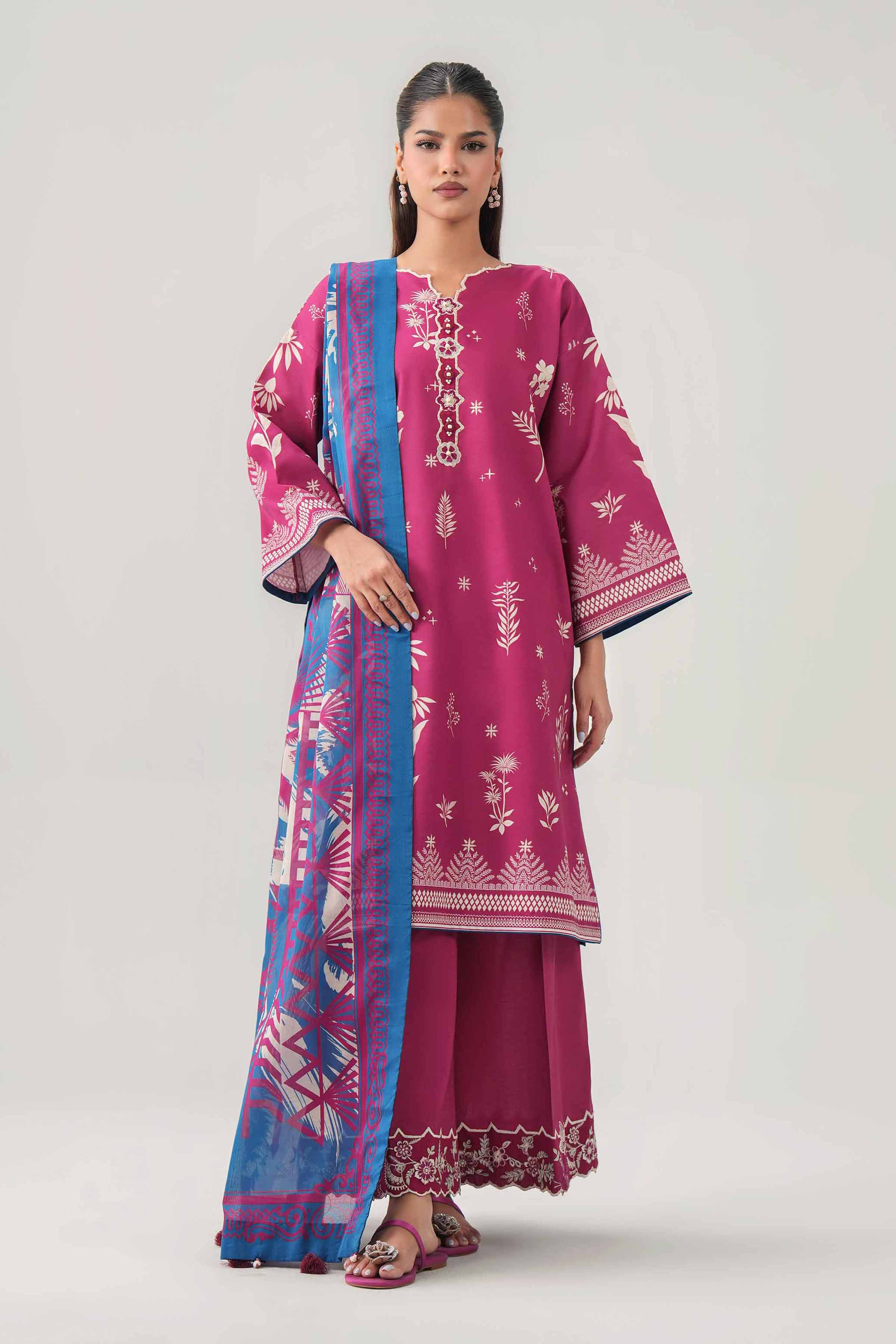 3 Piece - Digital Printed Embroidered Suit - 42602095
