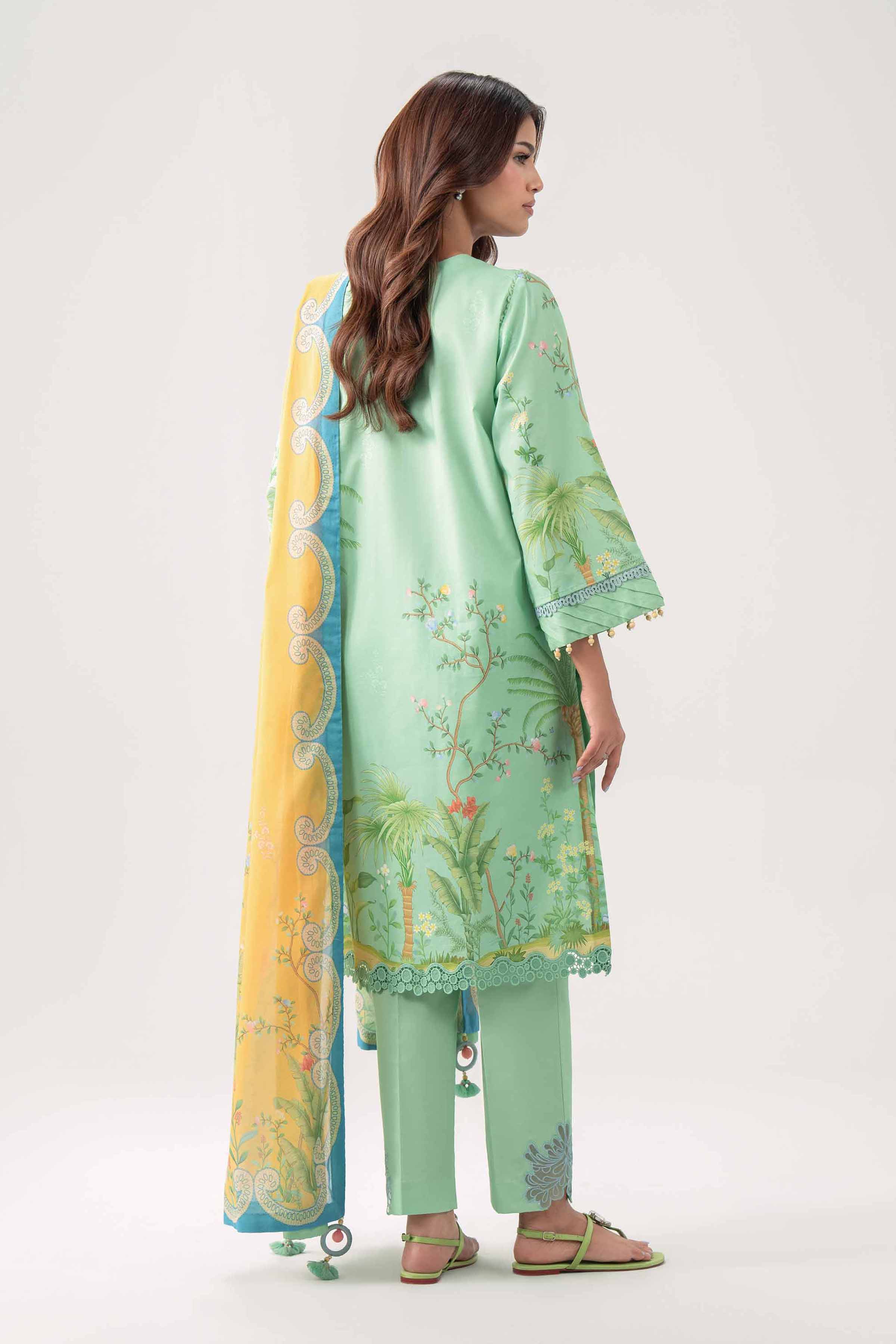 3 Piece - Digital Printed Embroidered Suit - 42602098