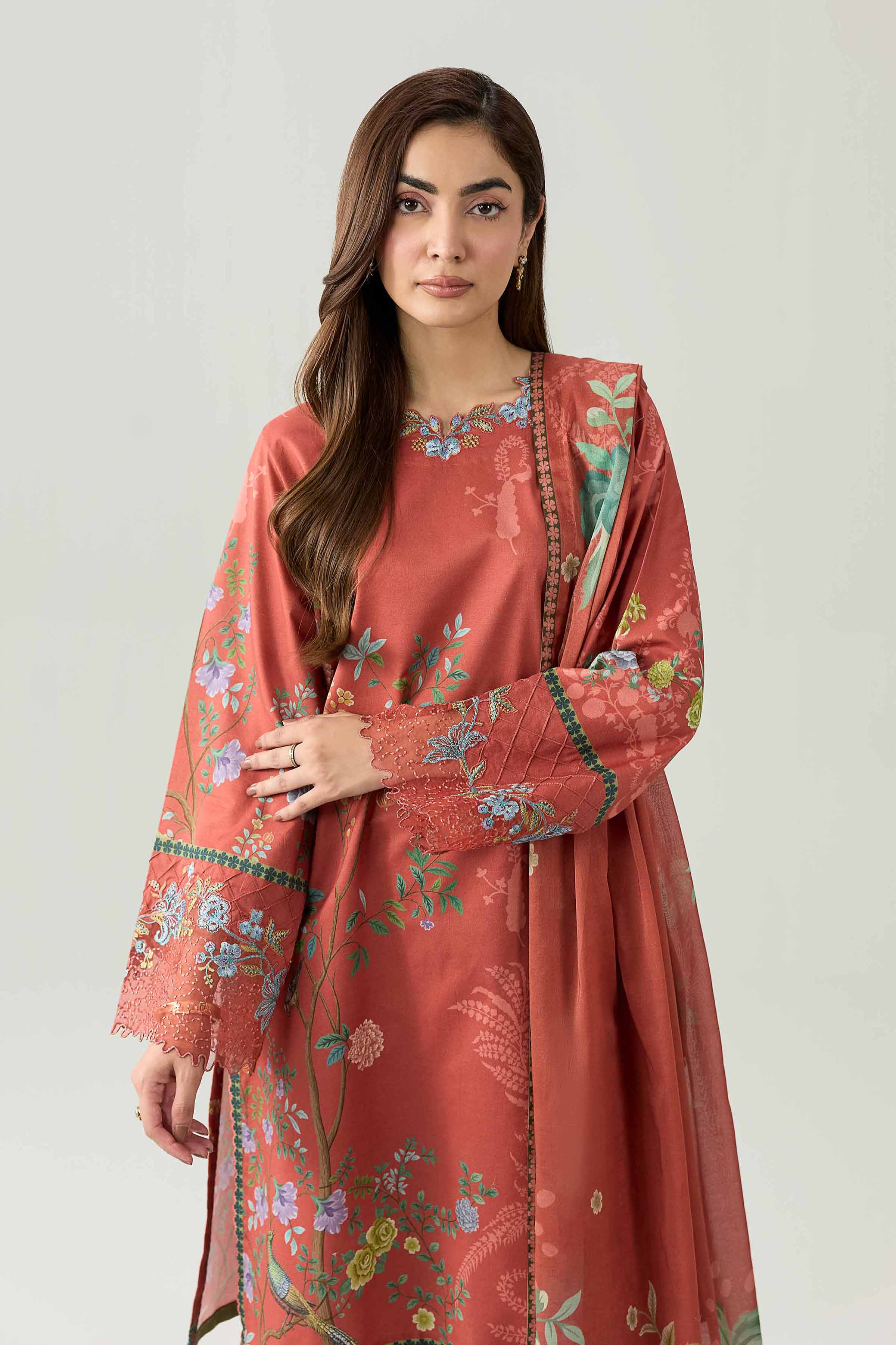 3 Piece - Digital Printed Embroidered Suit - 42602100