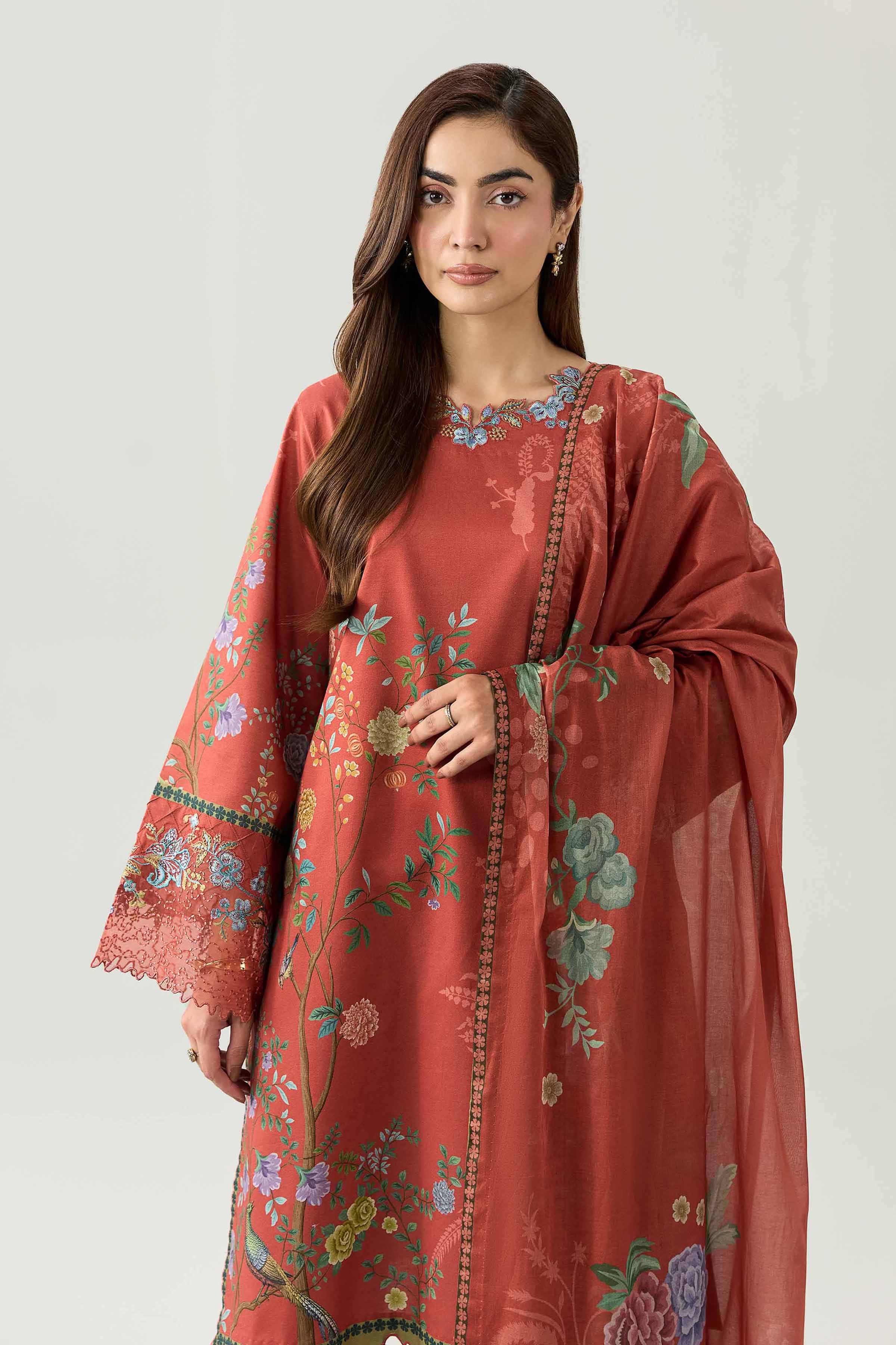 3 Piece - Digital Printed Embroidered Suit - 42602100