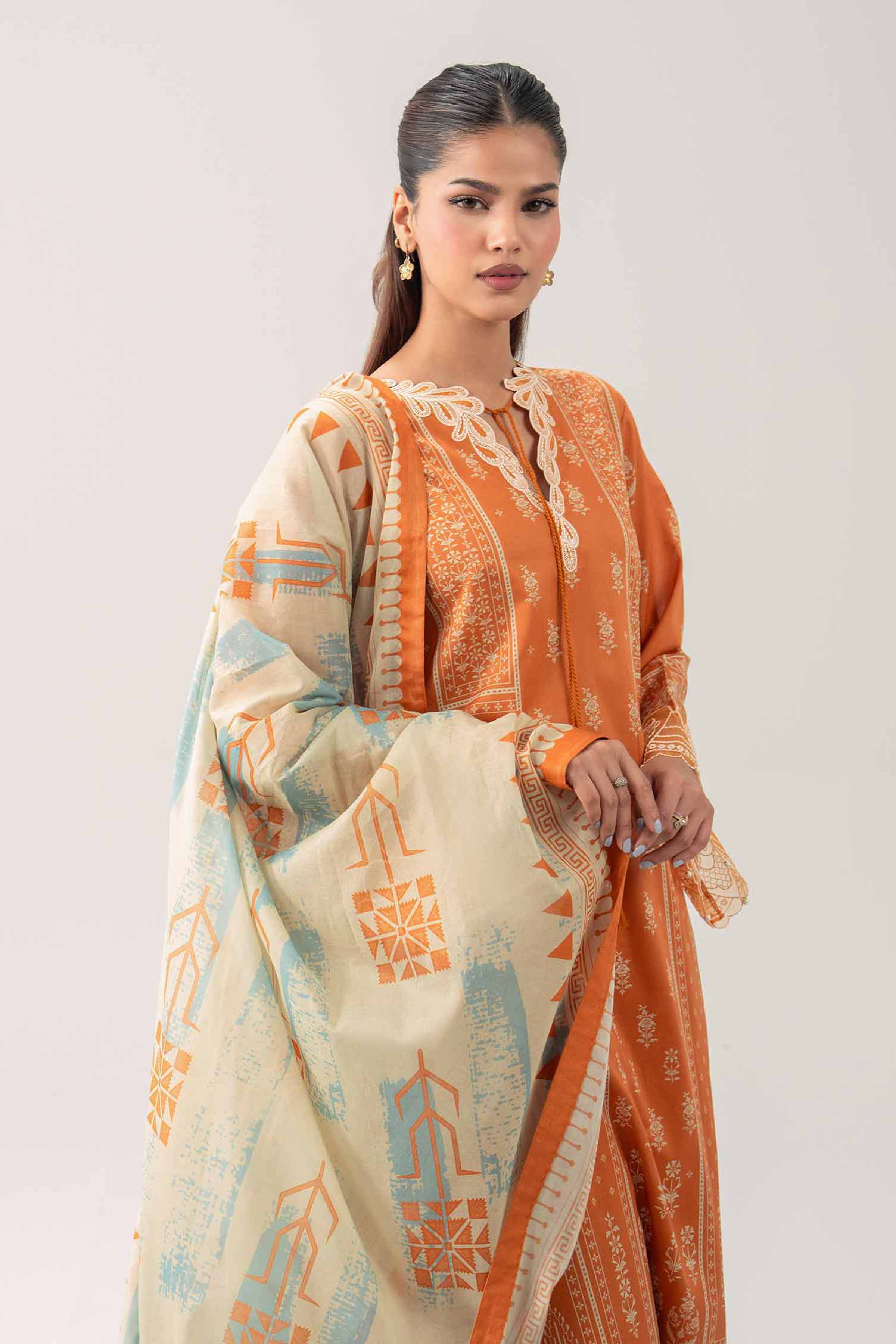 3 Piece - Digital Printed Embroidered Suit - 42602102