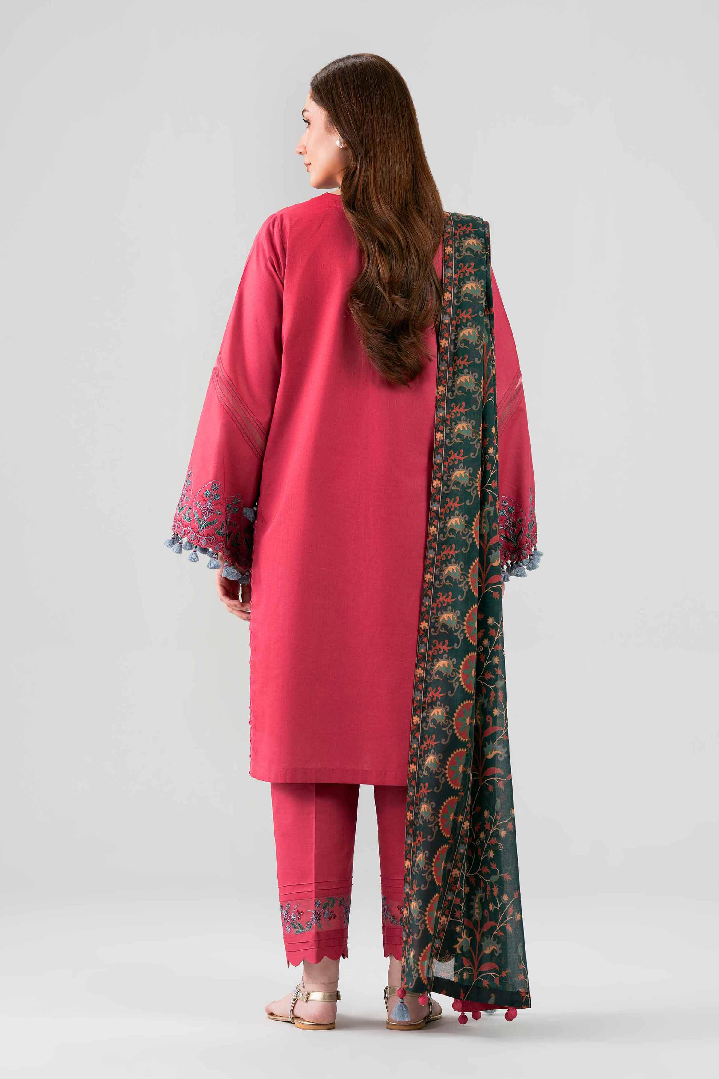 3 Piece - Printed Embroidered Suit - 42602150