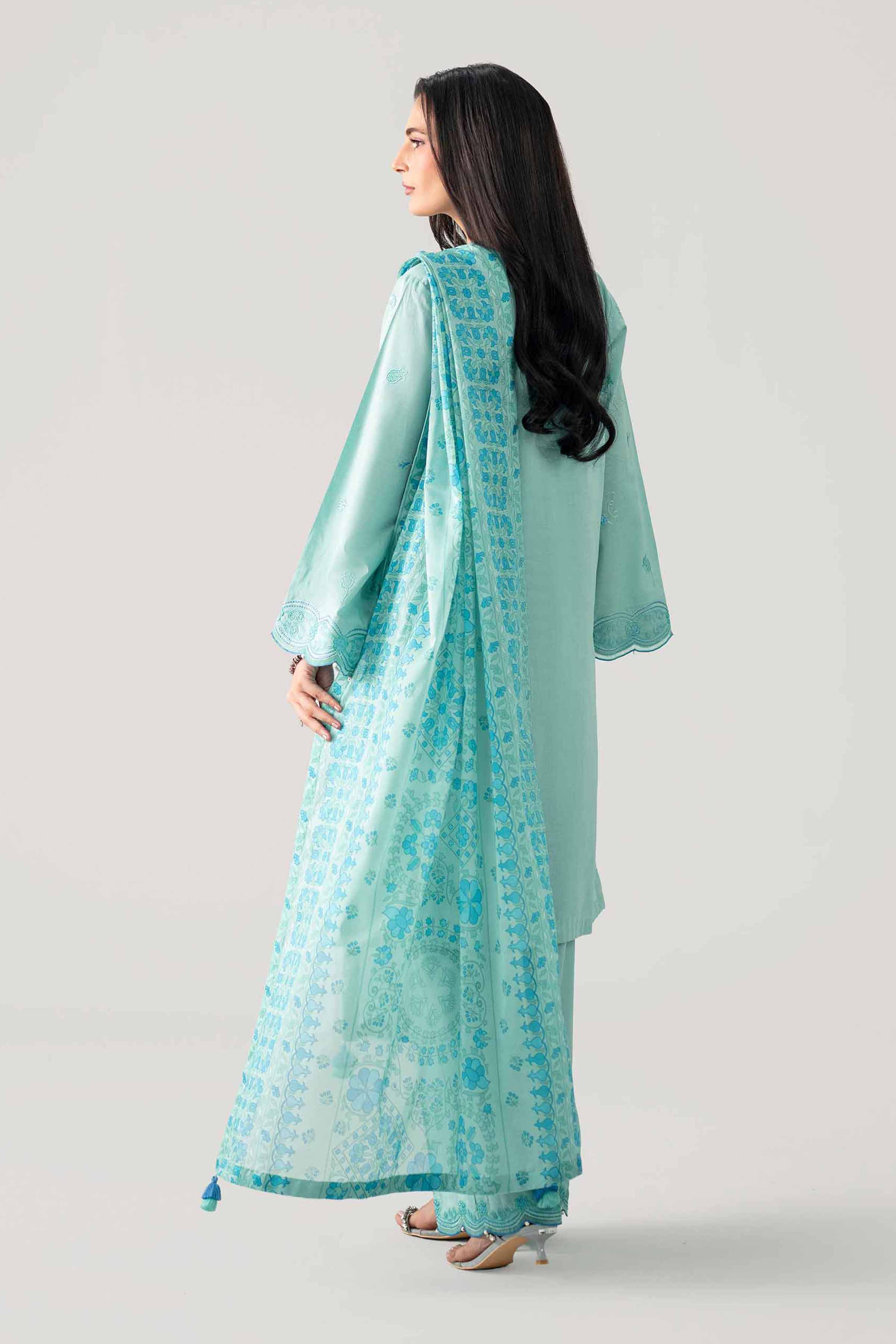 3 Piece - Printed Embroidered Suit - 42602153