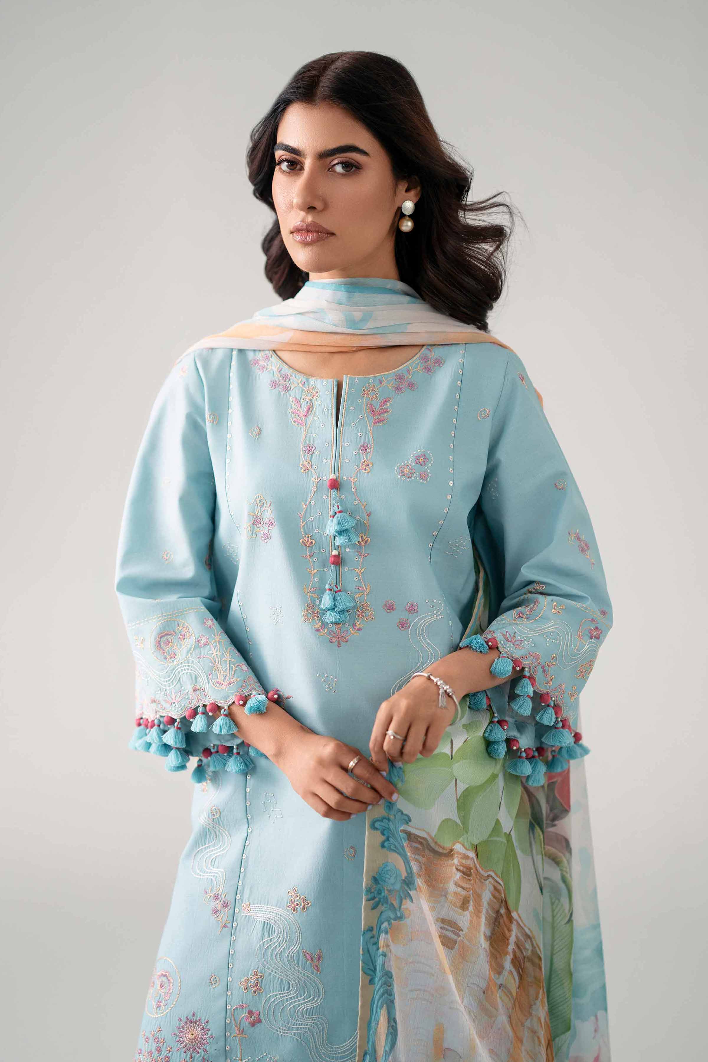 3 Piece - Digital Printed Embroidered Suit - 42602156