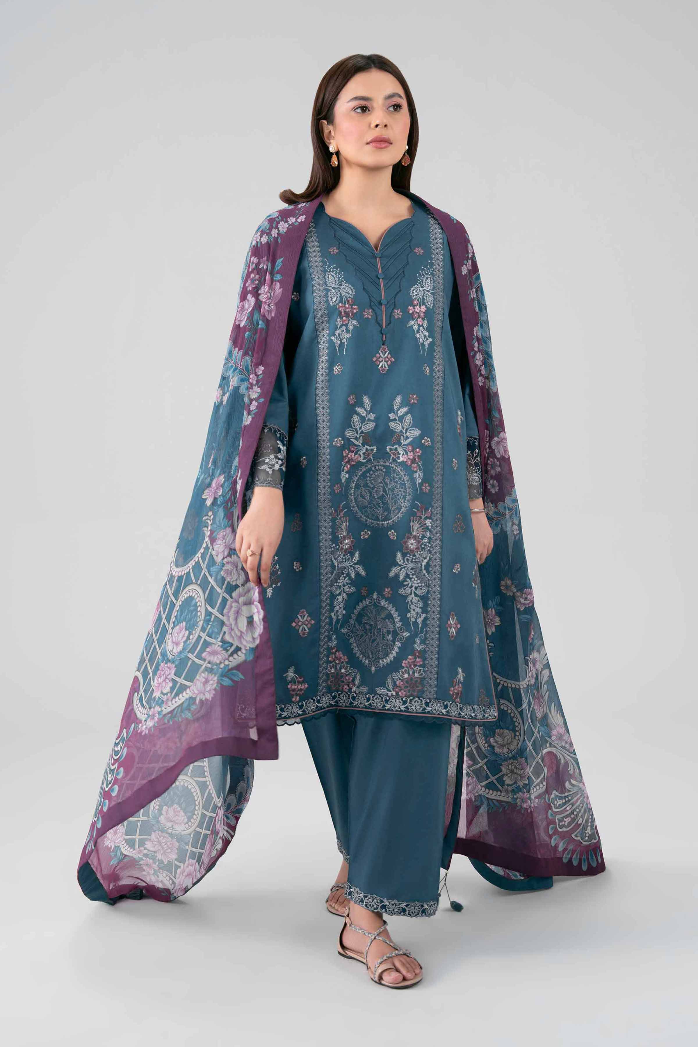 3 Piece - Digital Printed Embroidered Suit - 42602162 for Women - Unstitched Collection | Nishat | Shop Online