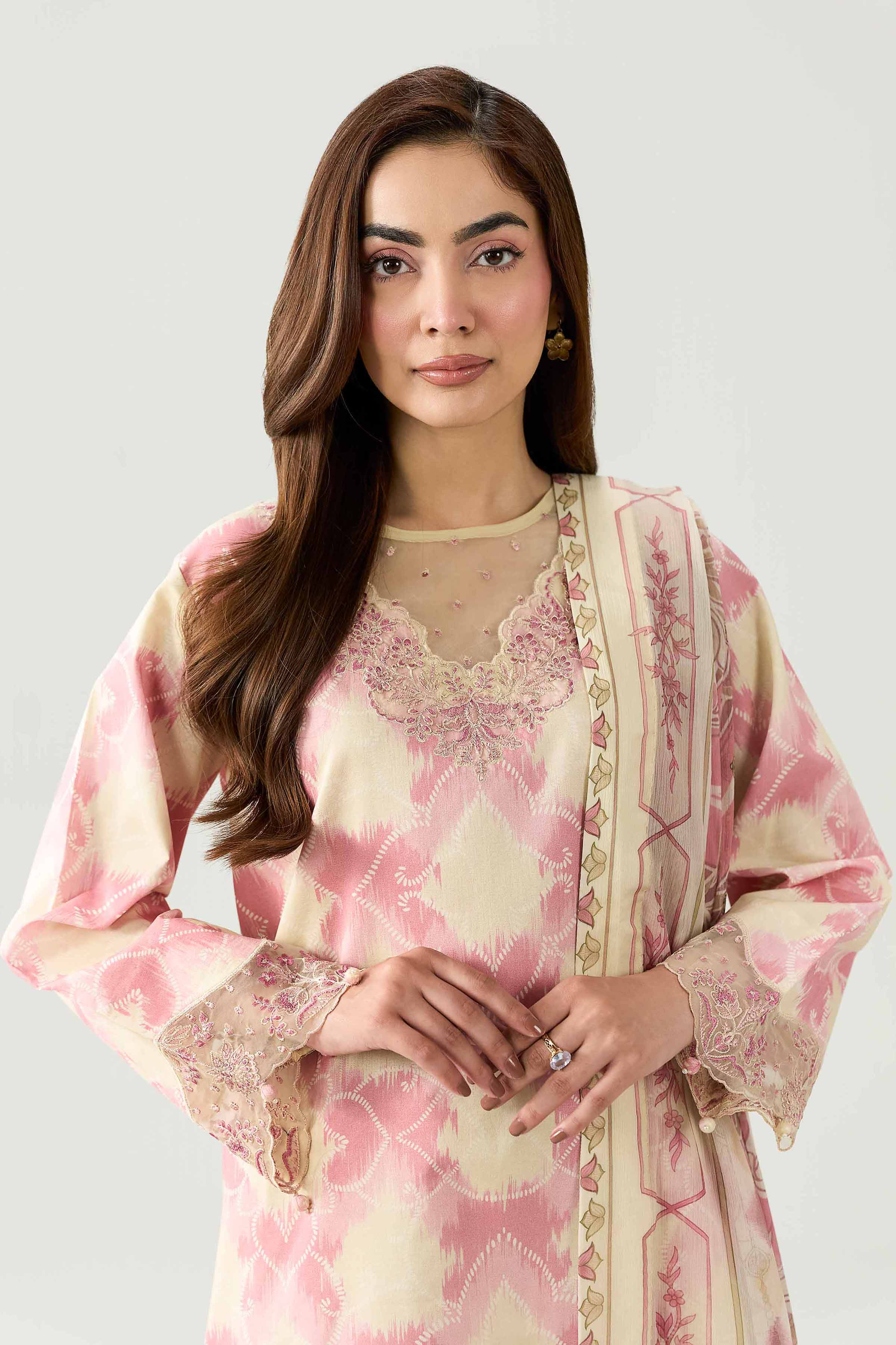3 Piece - Digital Printed Embroidered Suit - 42602165