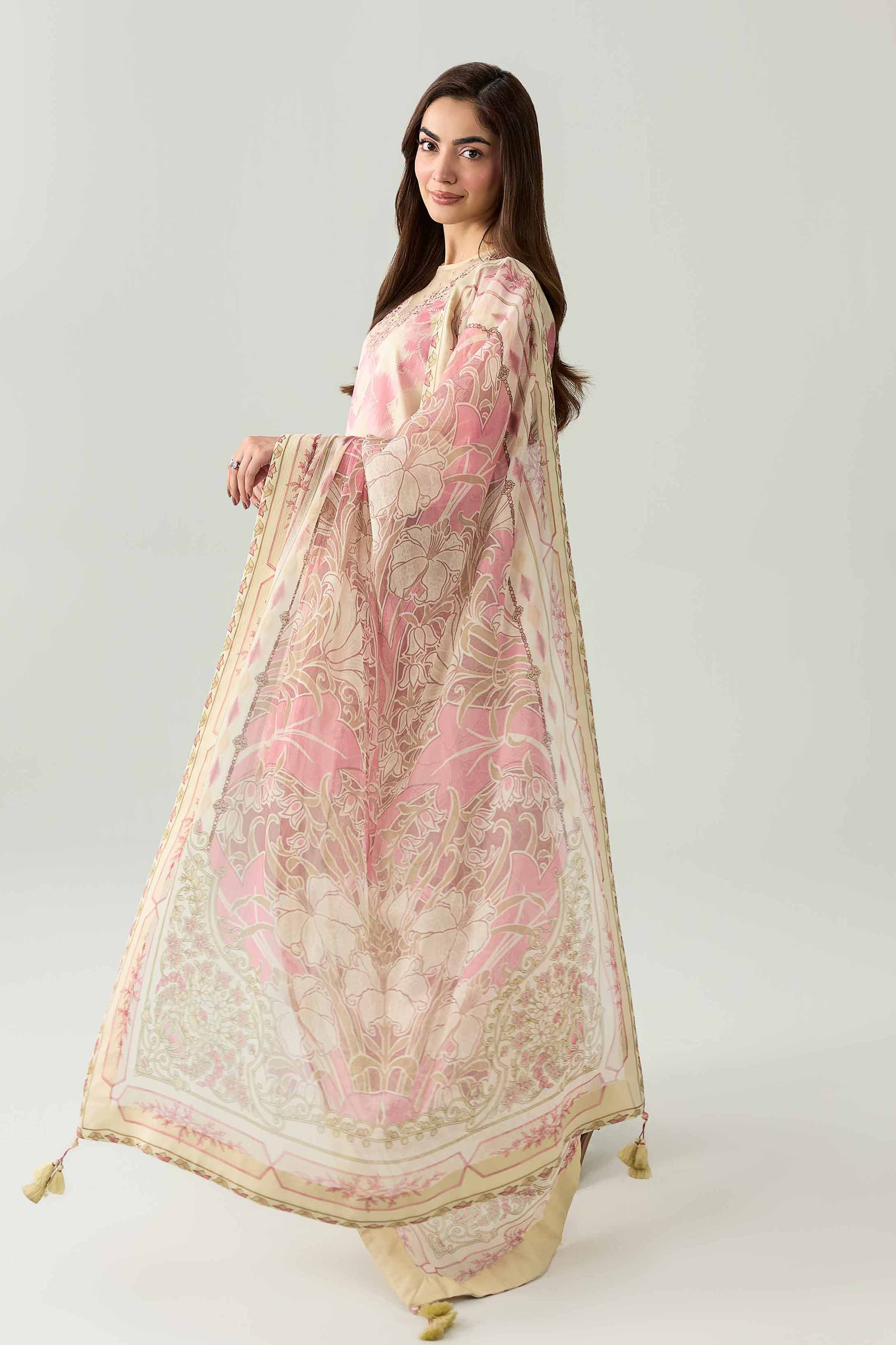 3 Piece - Digital Printed Embroidered Suit - 42602165