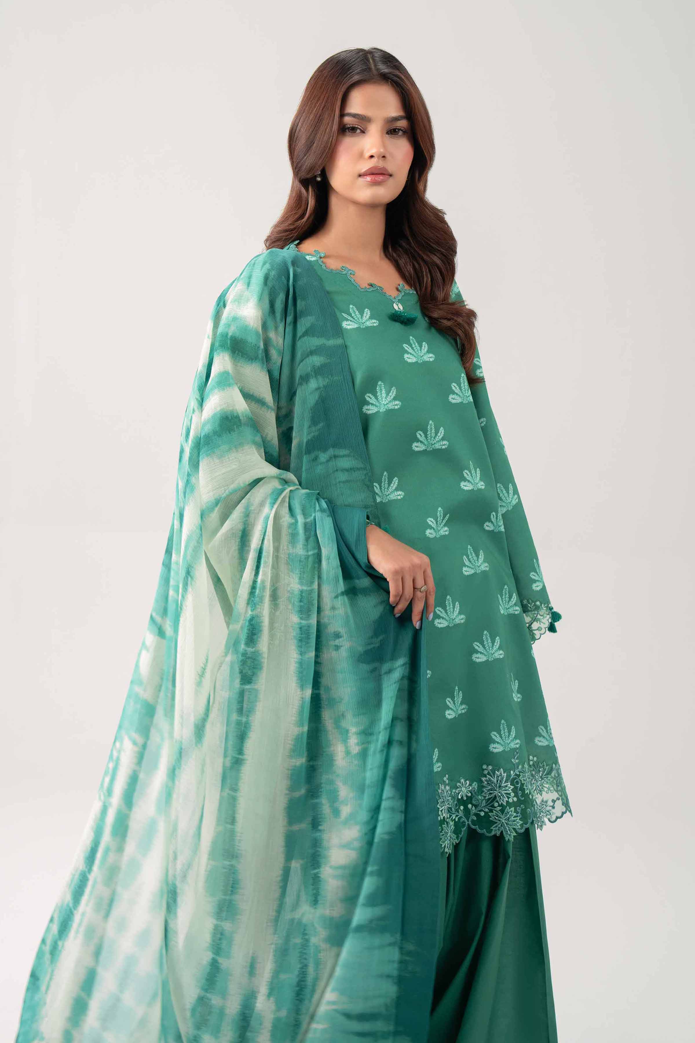 3 Piece - Digital Printed Embroidered Suit - 42602171