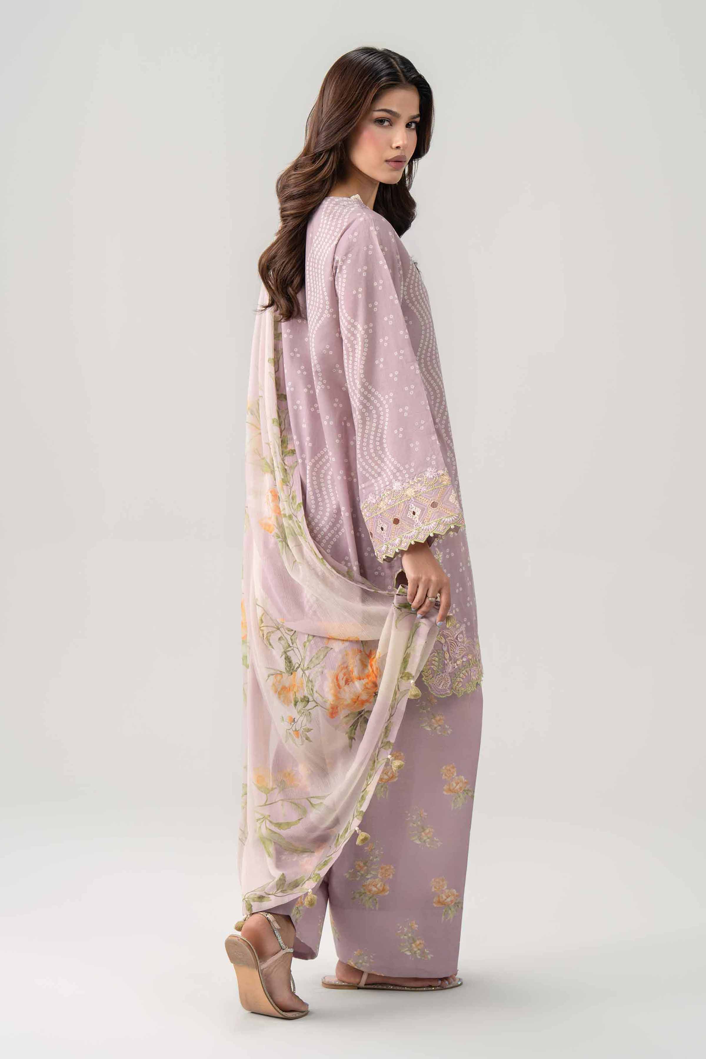 3 Piece - Digital Printed Embroidered Suit - 42602175