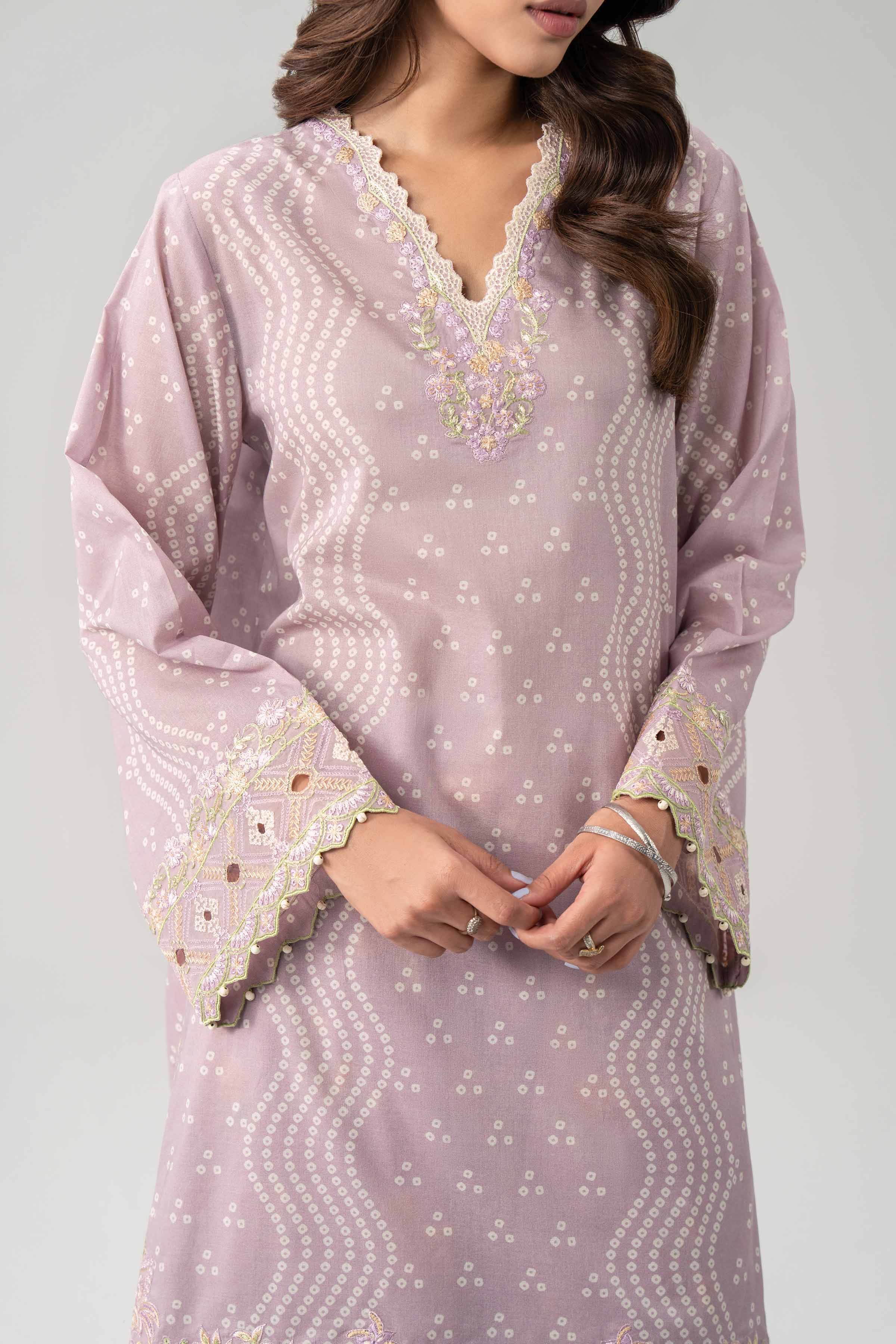 3 Piece - Digital Printed Embroidered Suit - 42602175