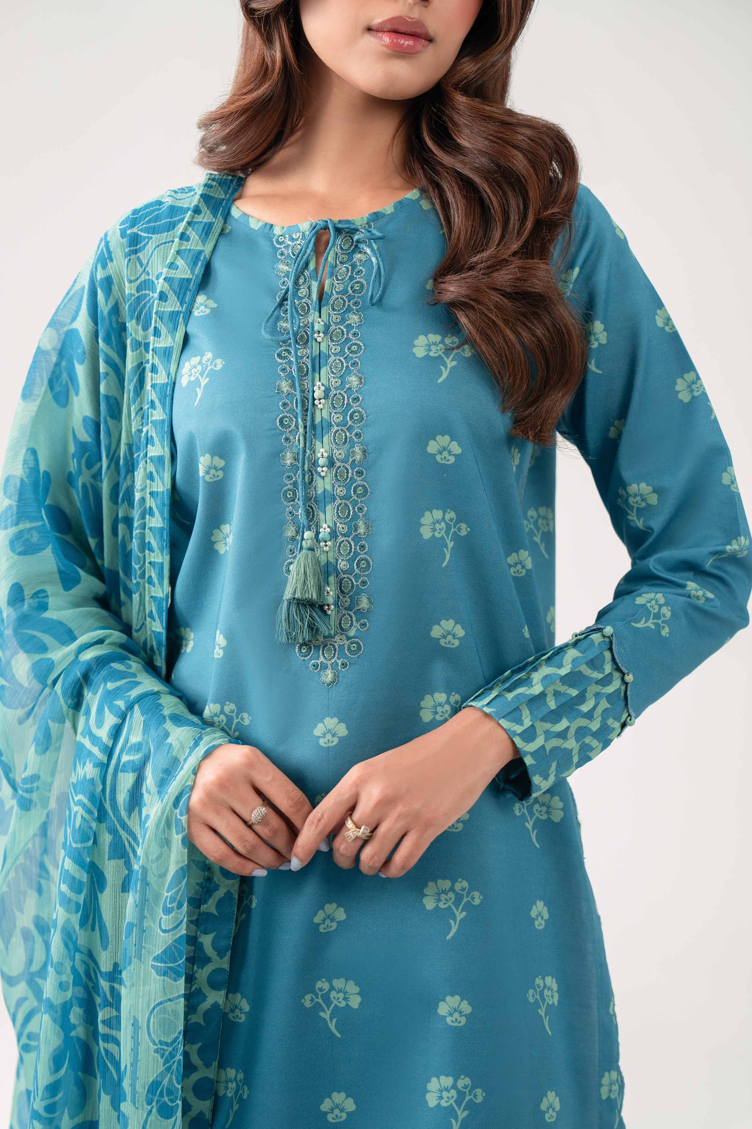 3 Piece - Digital Printed Embroidered Suit - 42602183