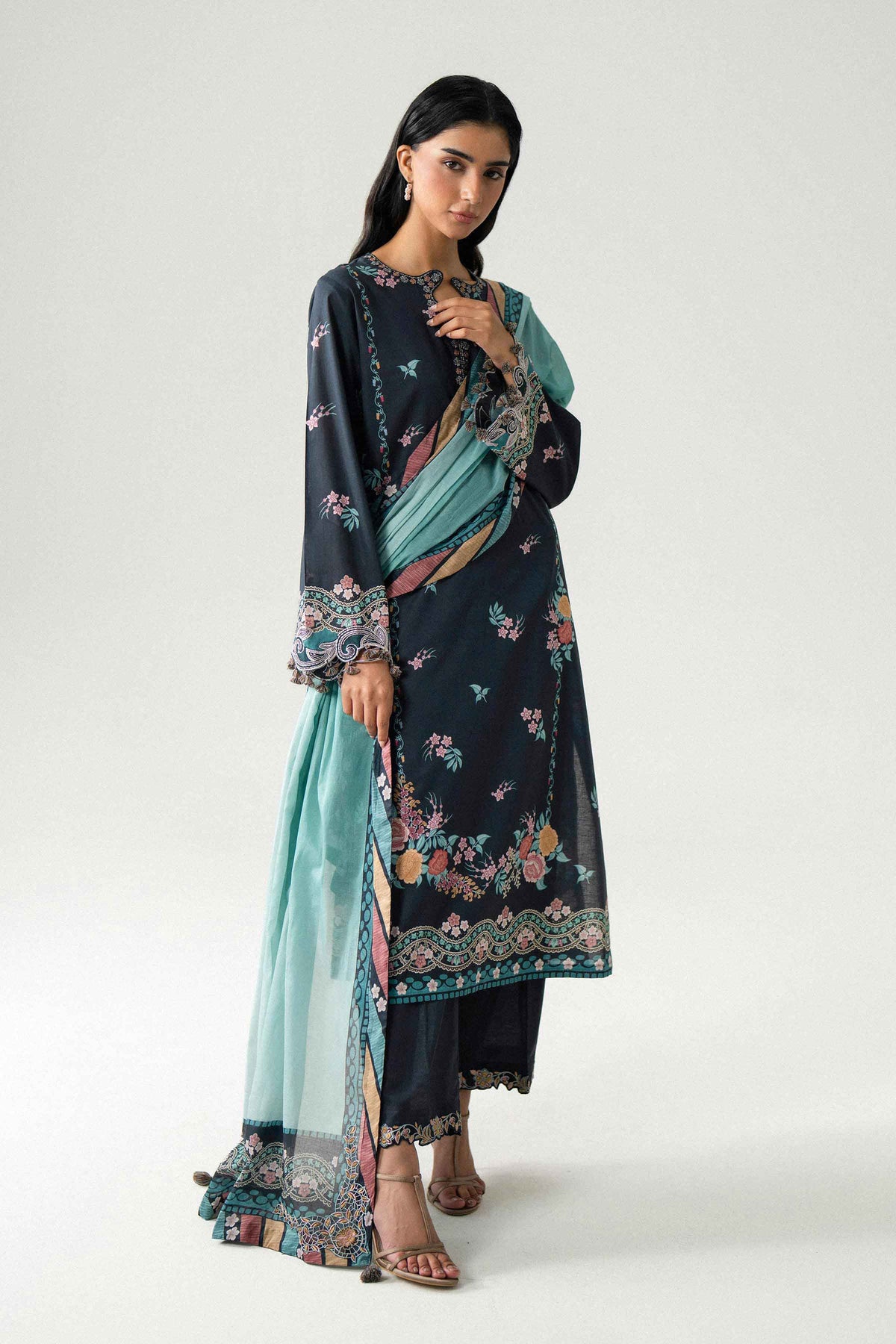 3 Piece - Digital Printed Embroidered Suit - 42602231 for Women - Unstitched Collection | Nishat | Shop Online