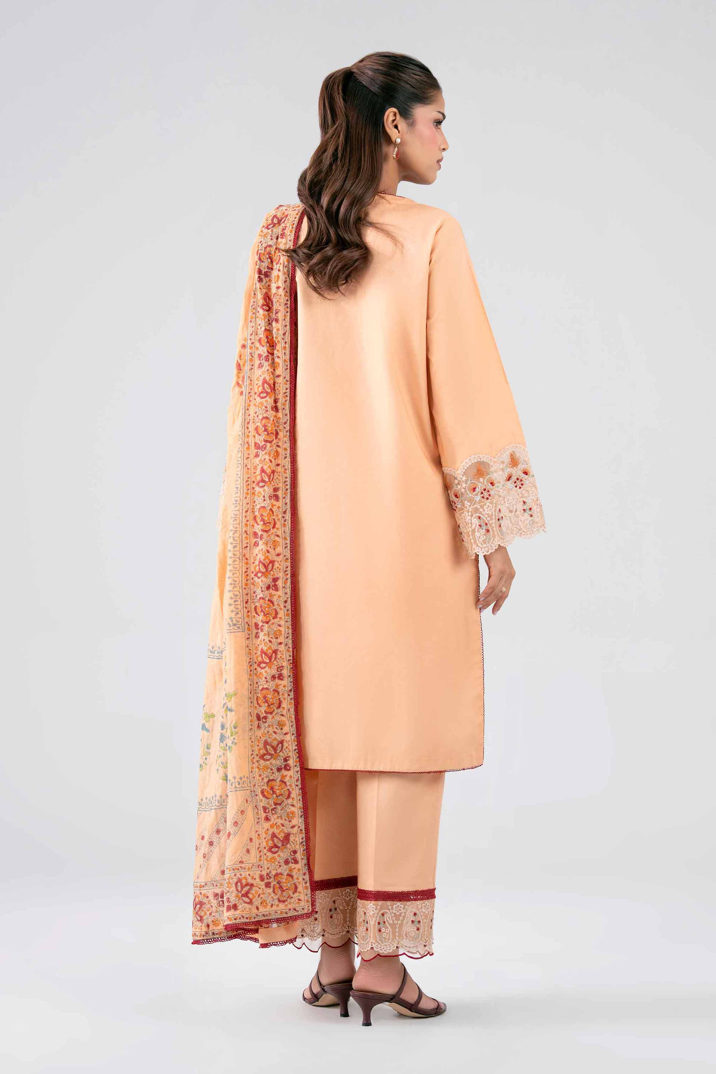 3 Piece - Printed Embroidered Suit - 42602248