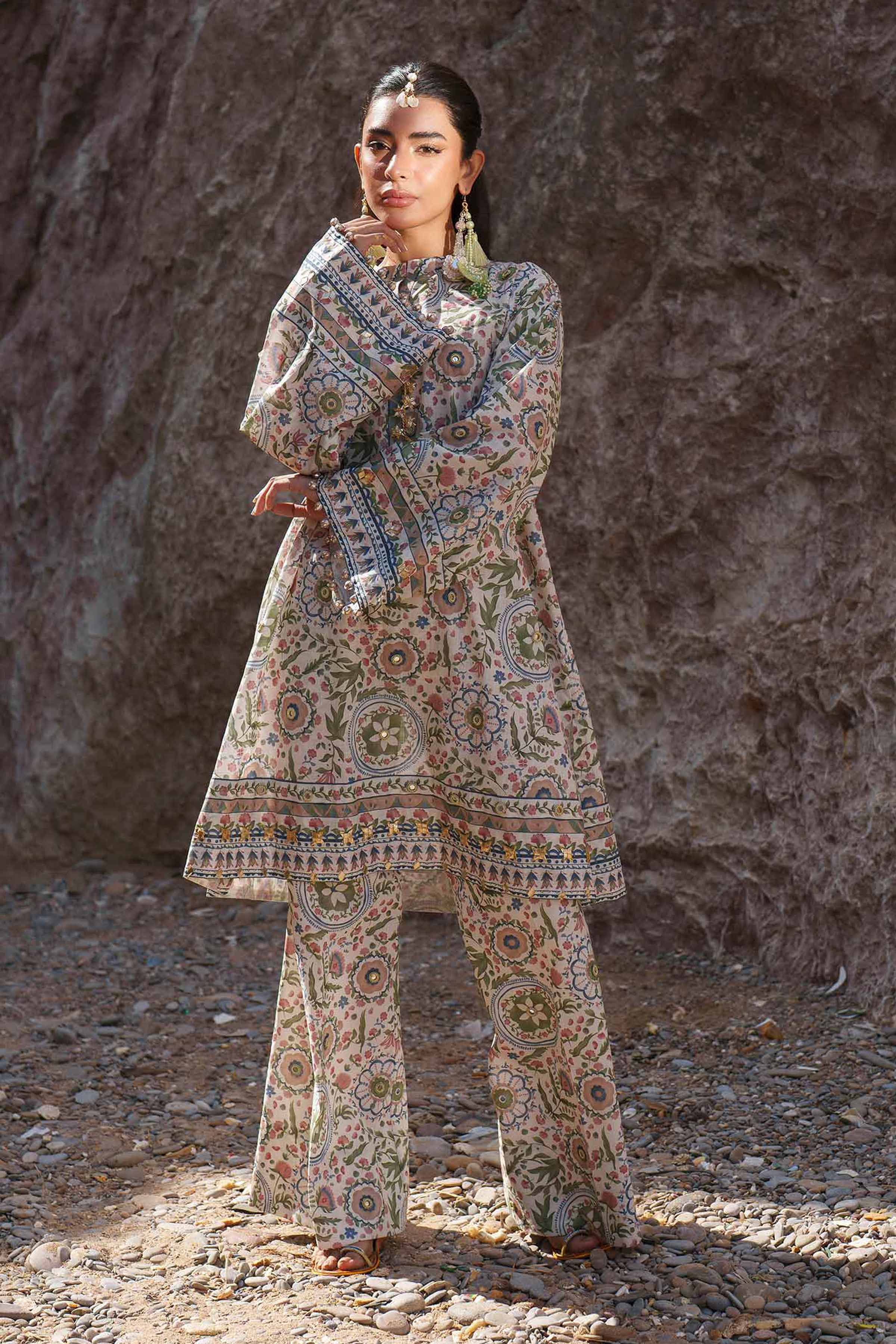 2 Piece - Printed Suit - 42602313 for Women - Unstitched Collection | Nishat | Shop Online