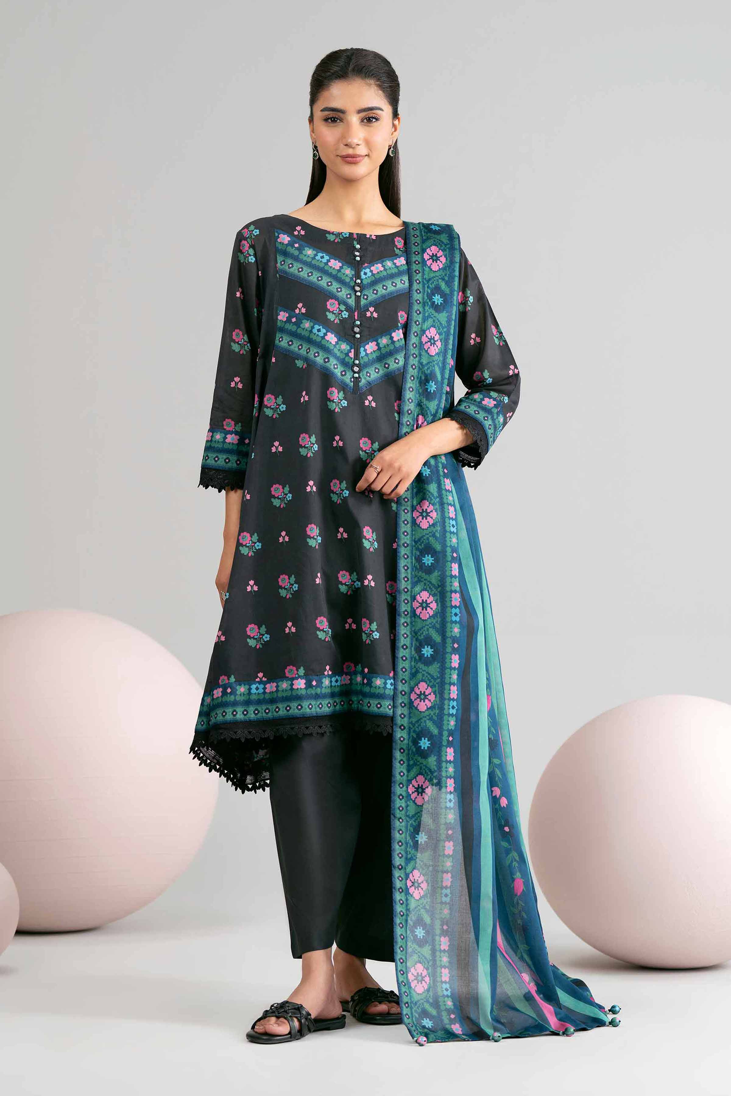 3 Piece - Printed Loose Fabric - 42602416 for Women - Freedom To Buy Collection | Nishat | Shop Online