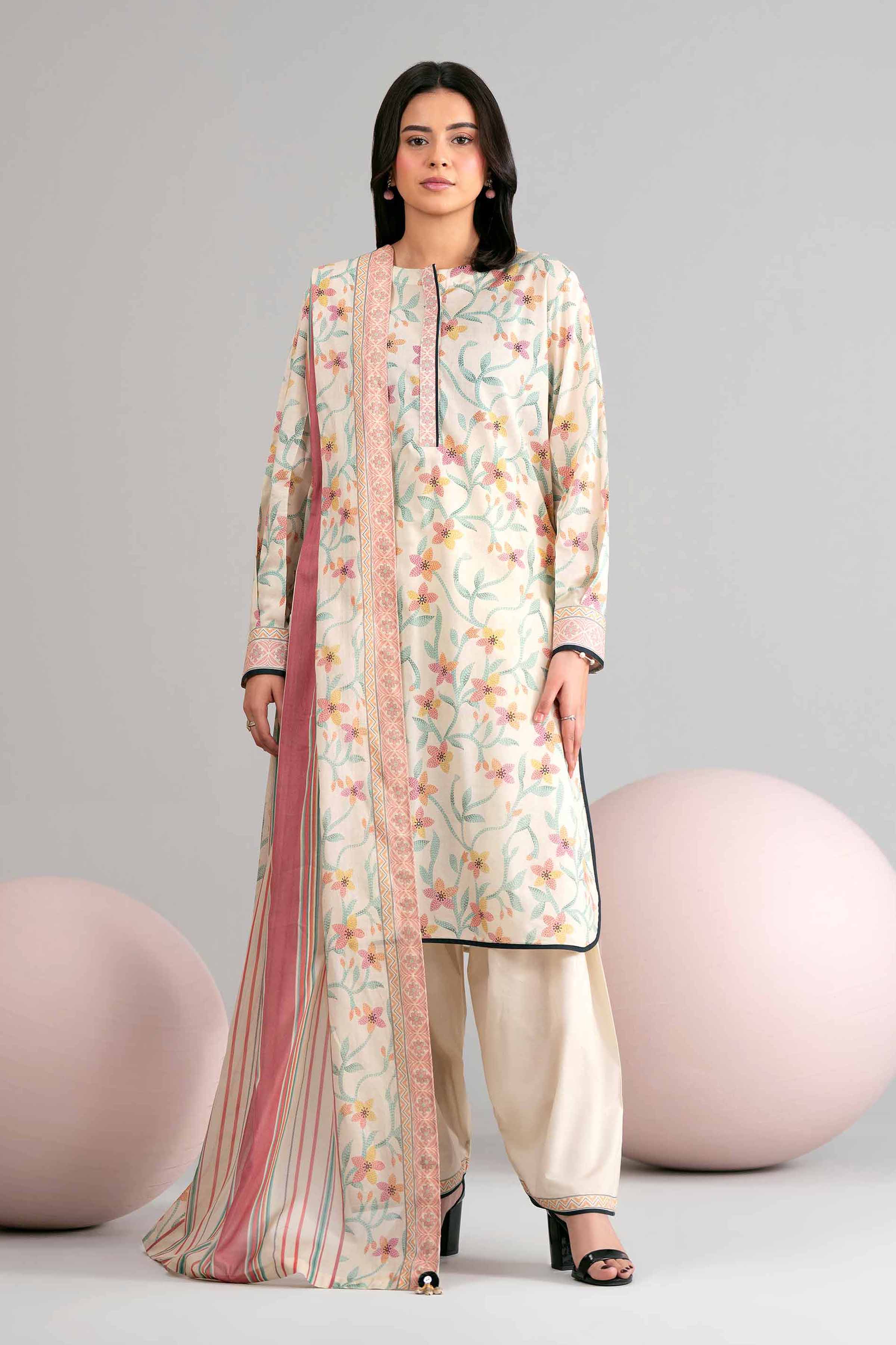 3 Piece - Printed Loose Fabric - 42602449 for Women - Freedom To Buy Collection | Nishat | Shop Online