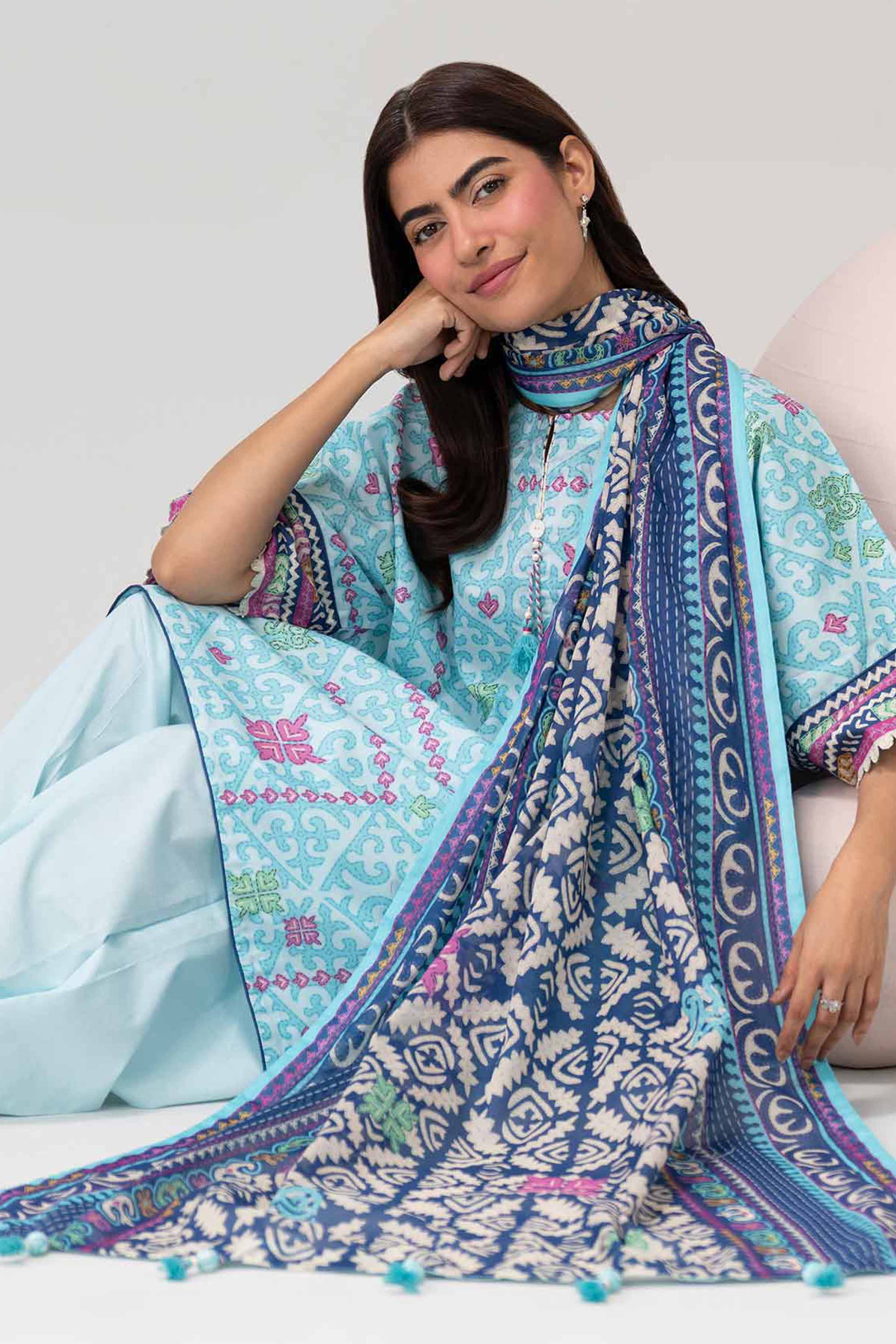 3 Piece - Printed Loose Fabric - 42602597 for Women - Freedom To Buy Collection | Nishat | Shop Online