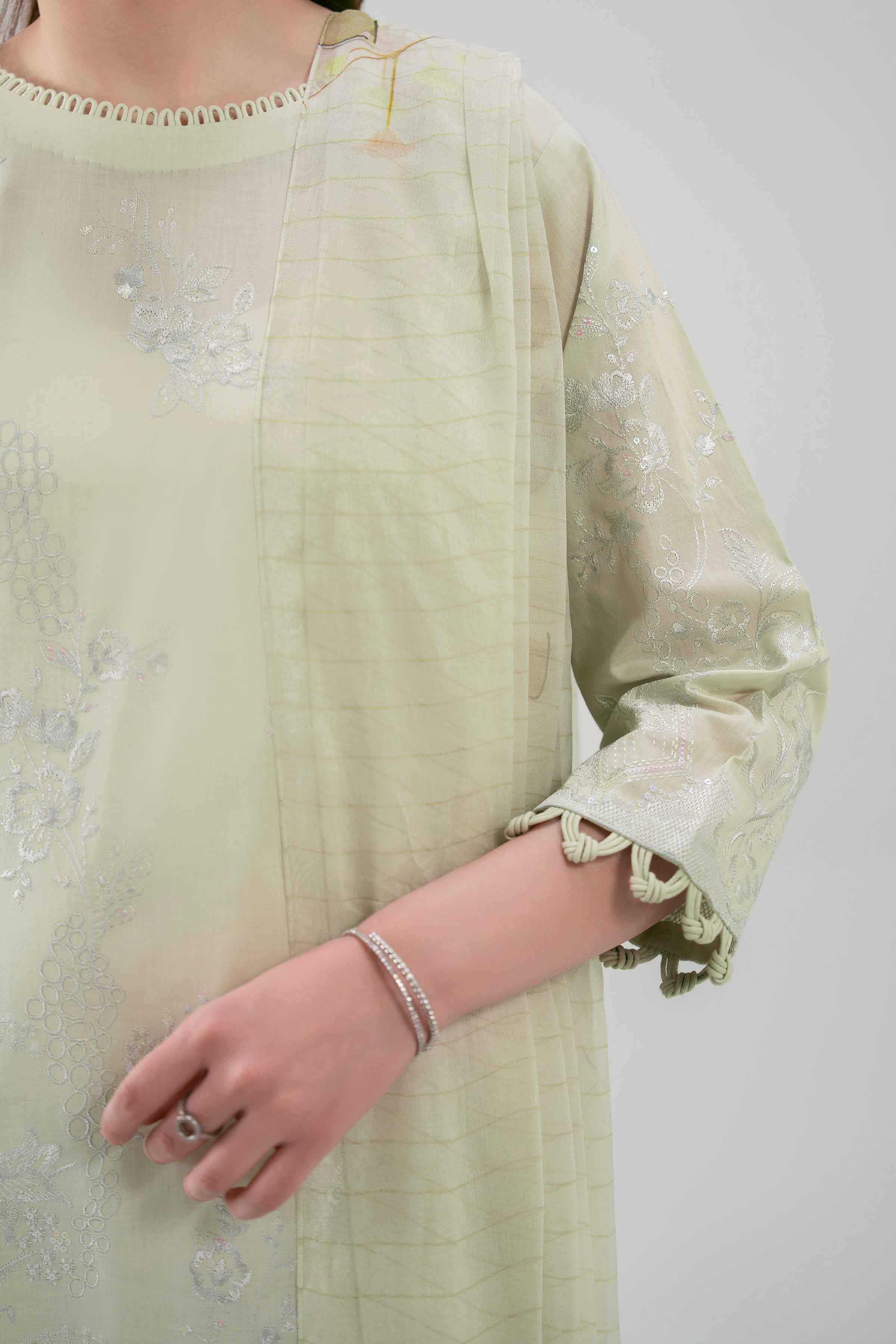 3 Piece - Digital Printed Embroidered Suit - 42619515