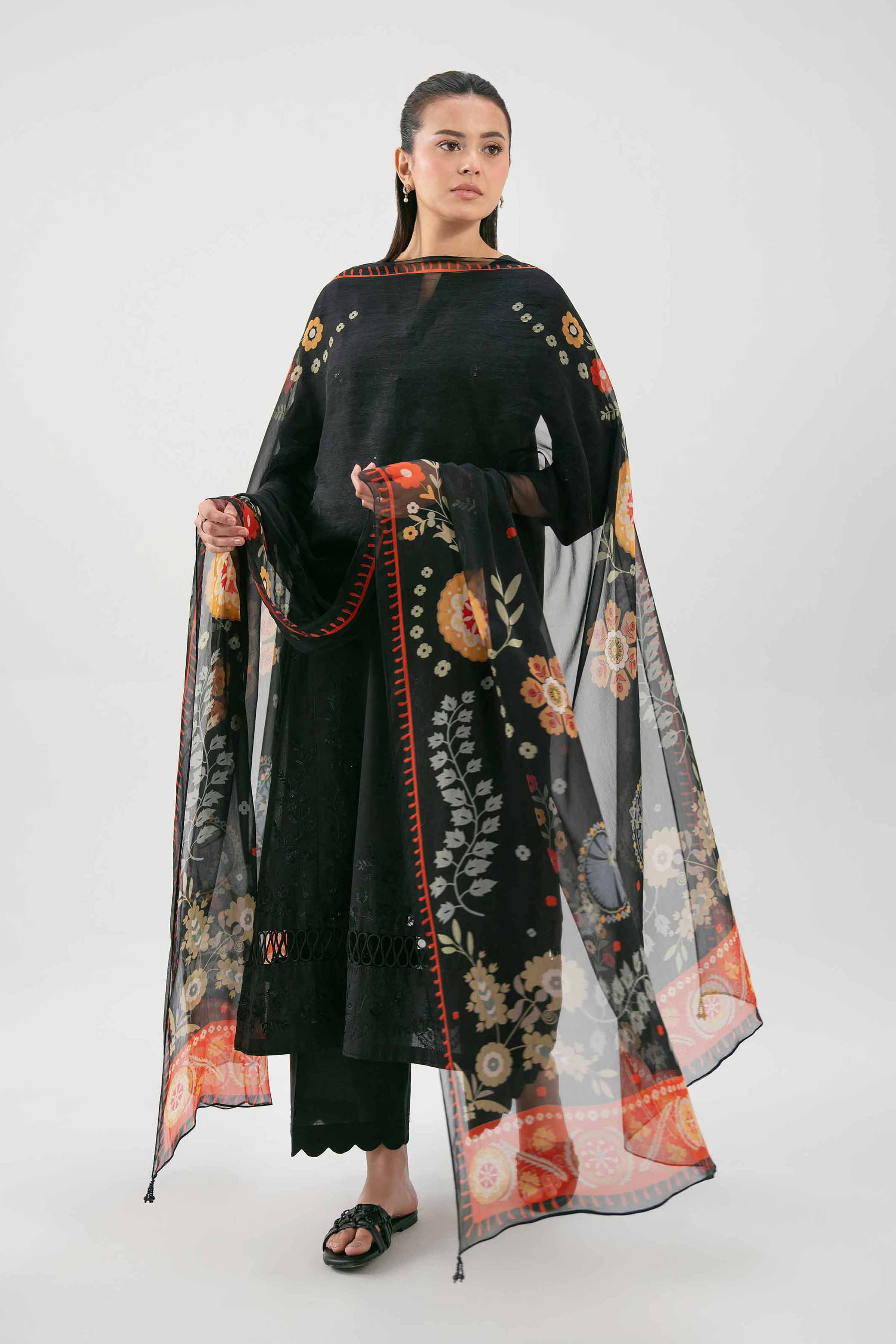 3 Piece - Digital Printed Embroidered Suit - 42619516