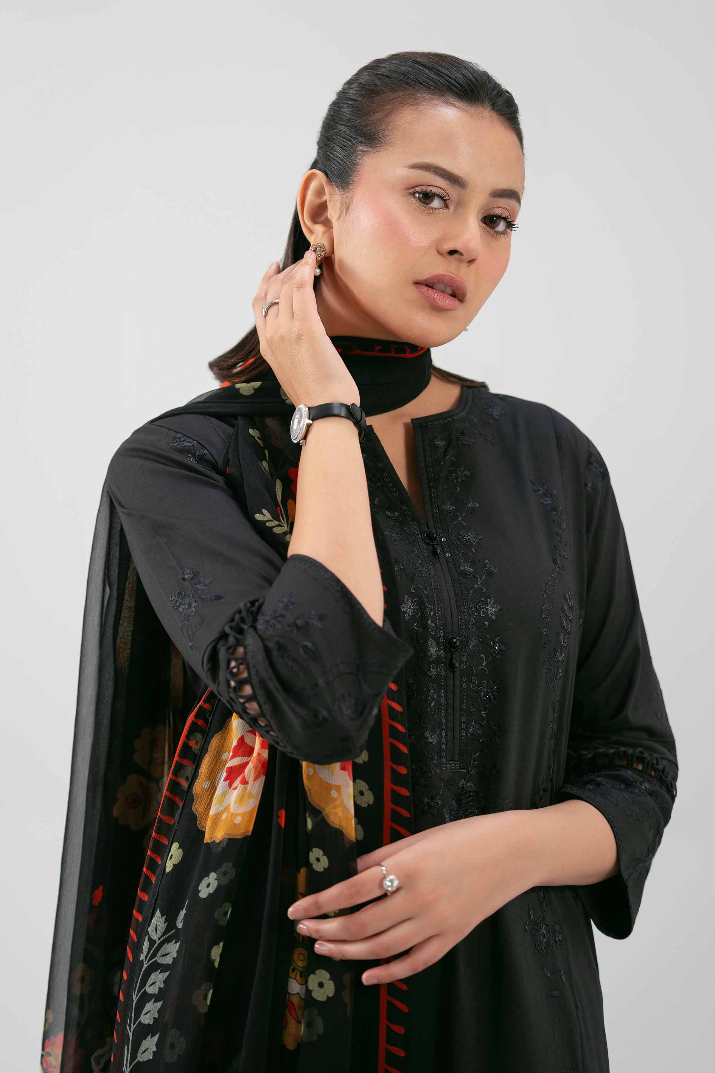 3 Piece - Digital Printed Embroidered Suit - 42619516