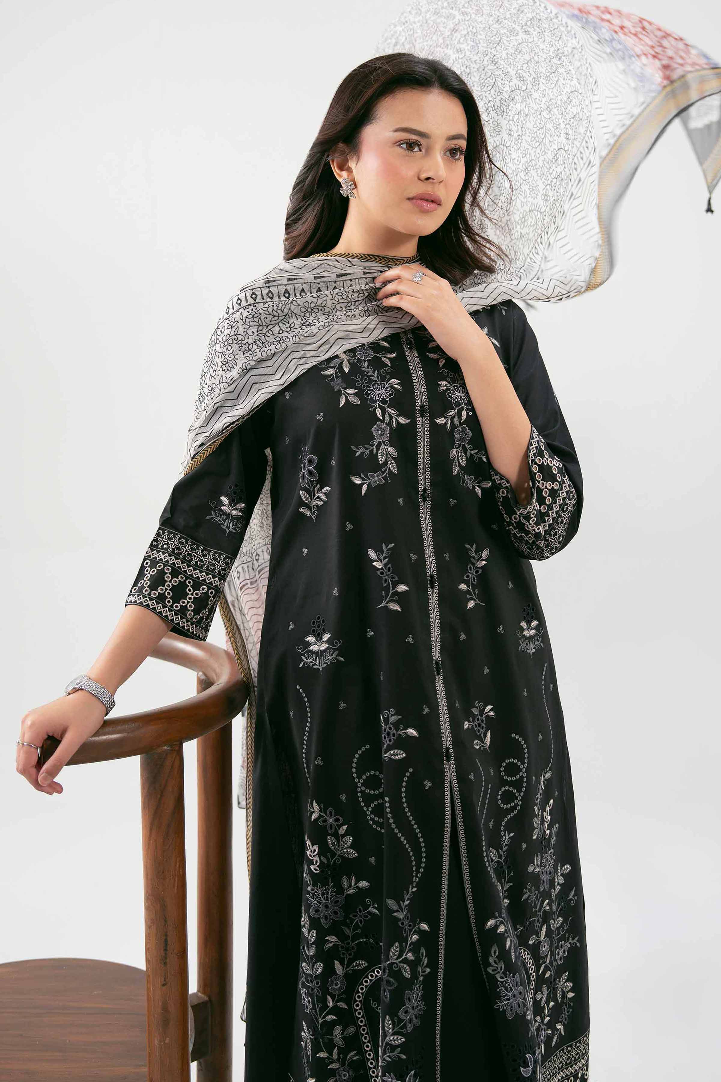 3 Piece - Digital Printed Embroidered Suit - 42619517