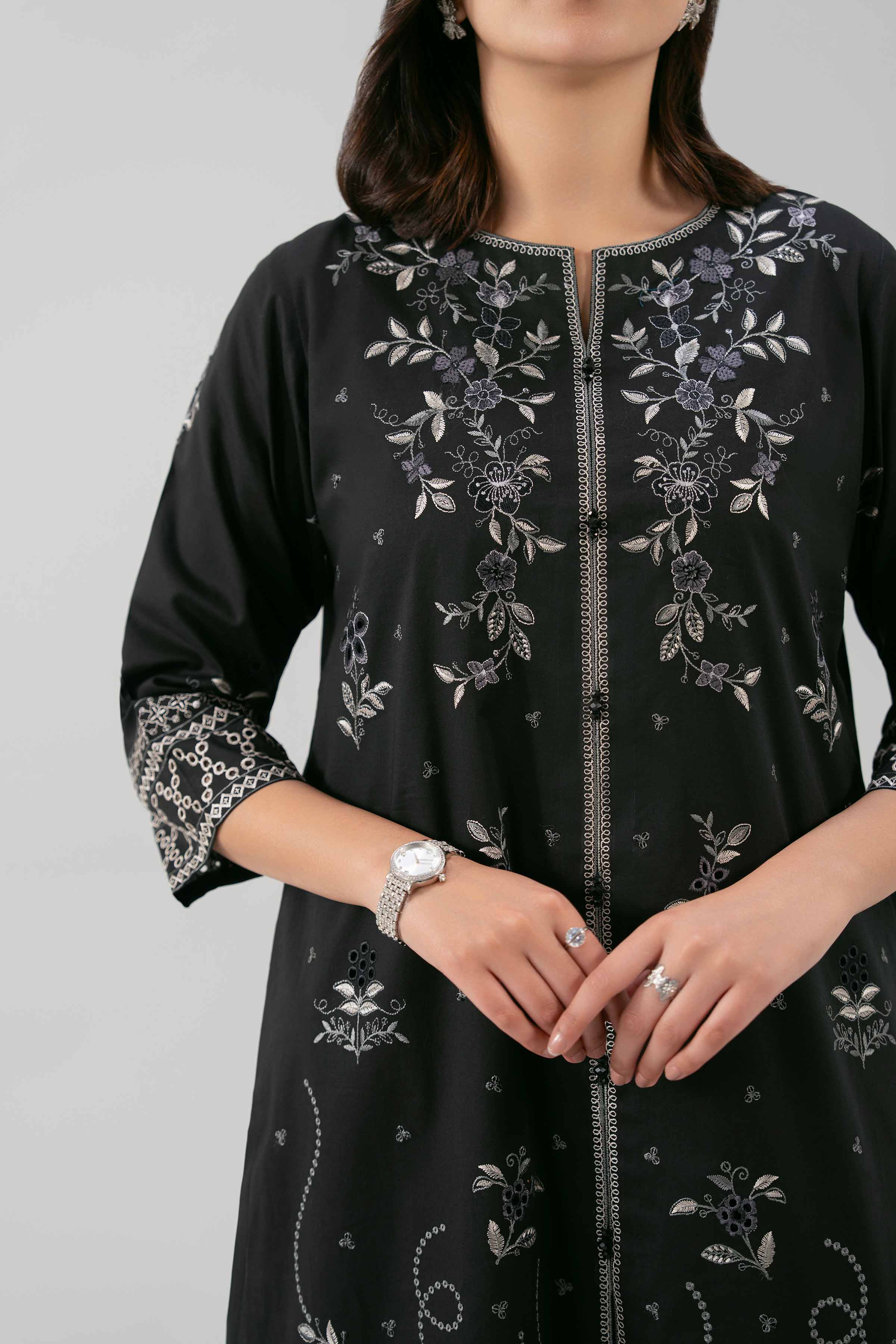 3 Piece - Digital Printed Embroidered Suit - 42619517