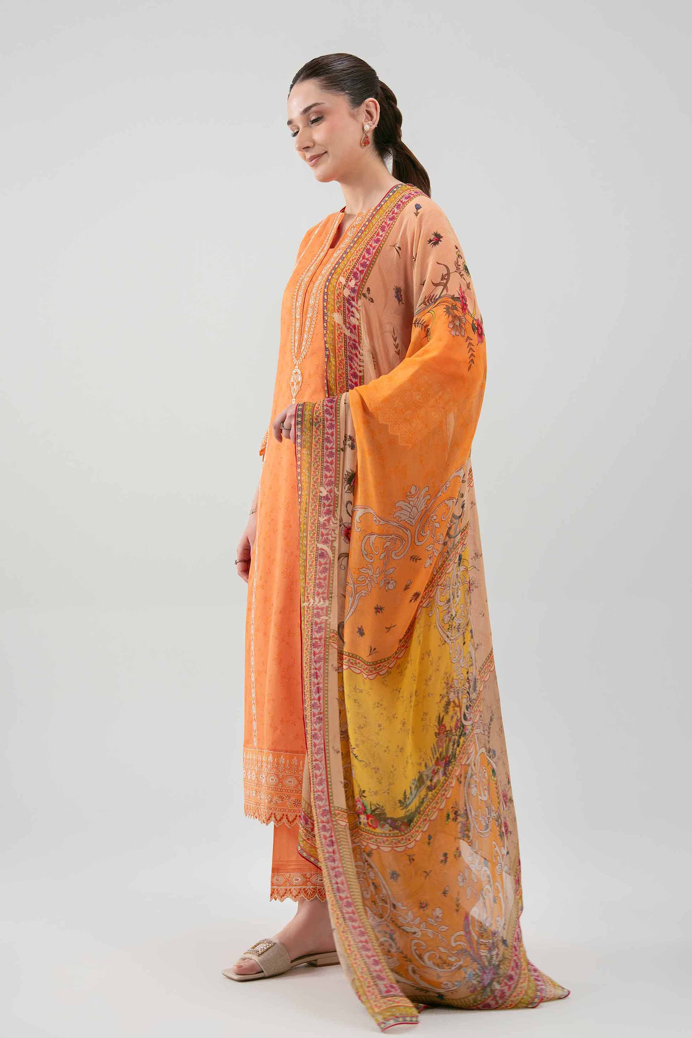 3 Piece - Digital Printed Embroidered Suit - 42619519