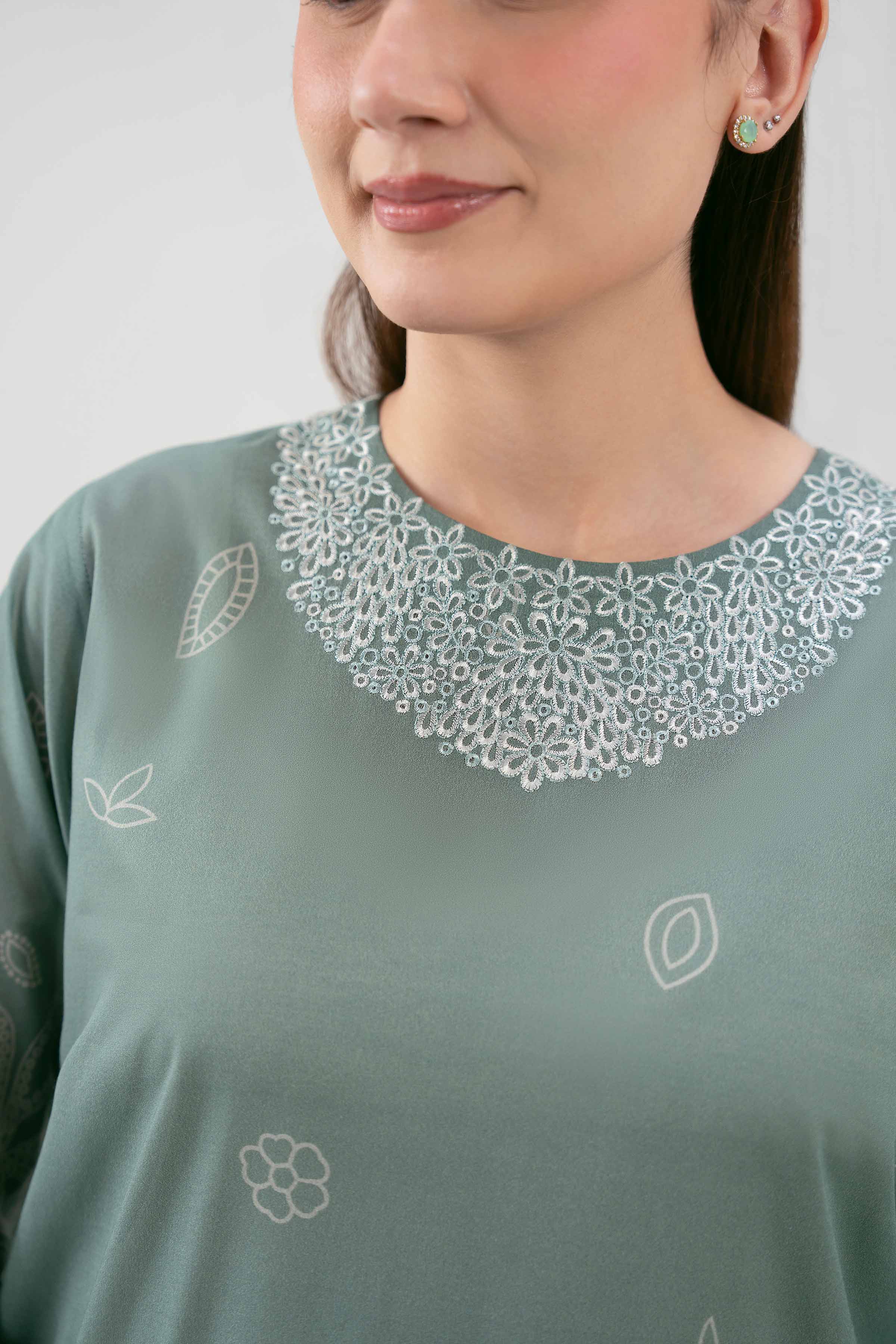 3 Piece - Digital Printed Embroidered Suit - 42619520