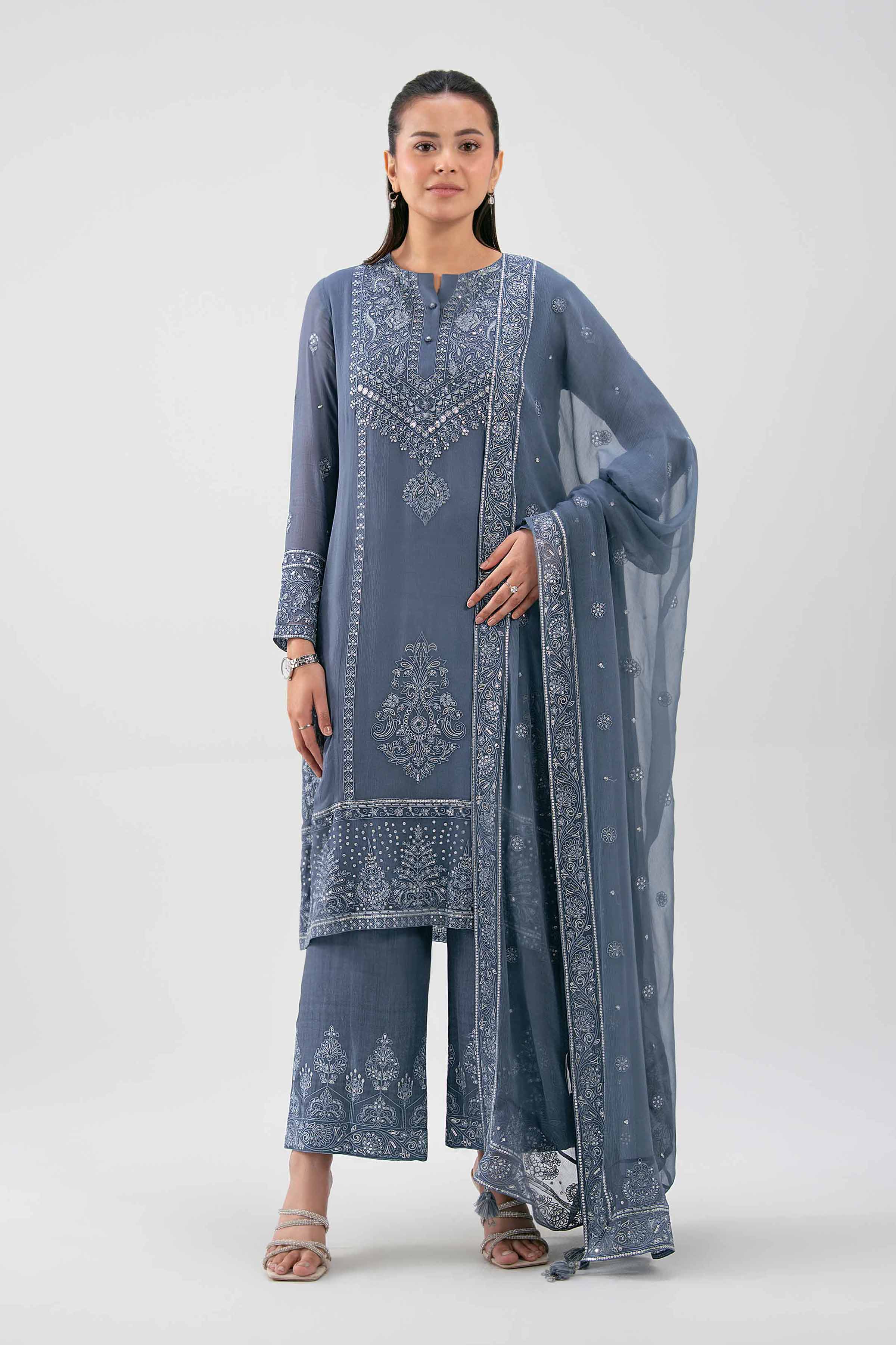 3 Piece - Embroidered Suit - 42619521