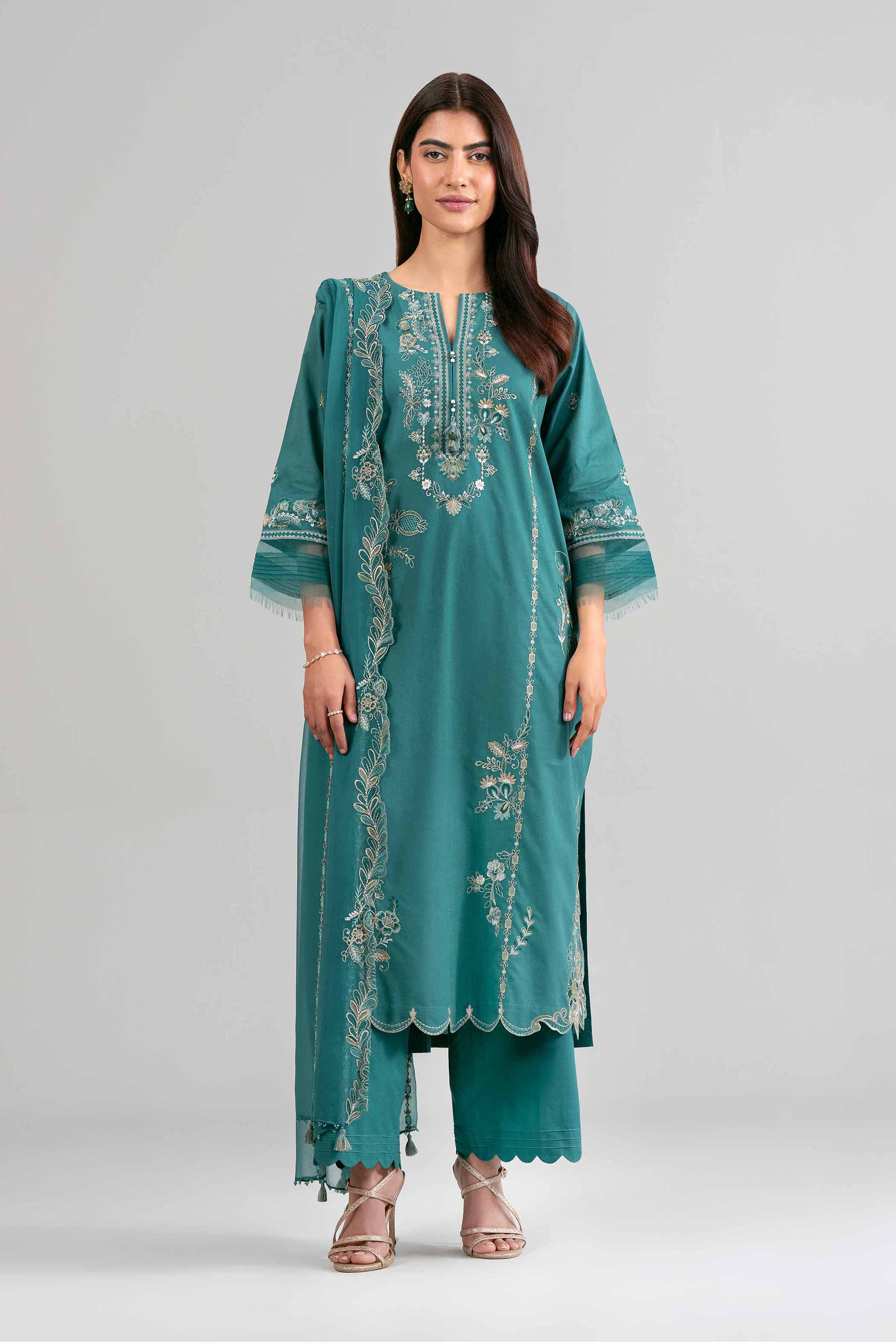 3 Piece - Embroidered Suit - 42619947 for Women - Ready to Stitch Collection | Nishat | Shop Online