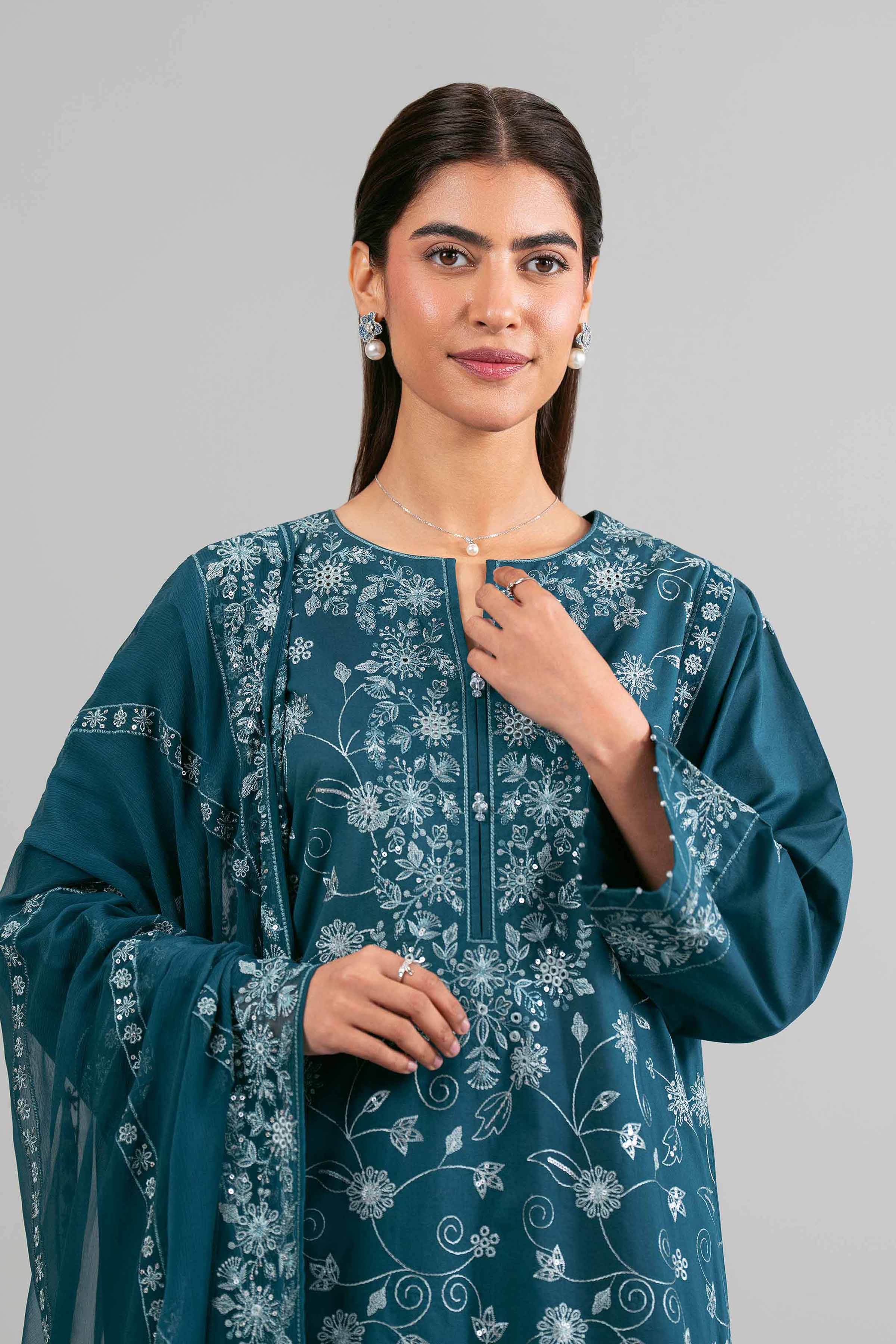 3 Piece - Embroidered Suit - 42619957 for Women - Ready to Stitch Collection | Nishat | Shop Online