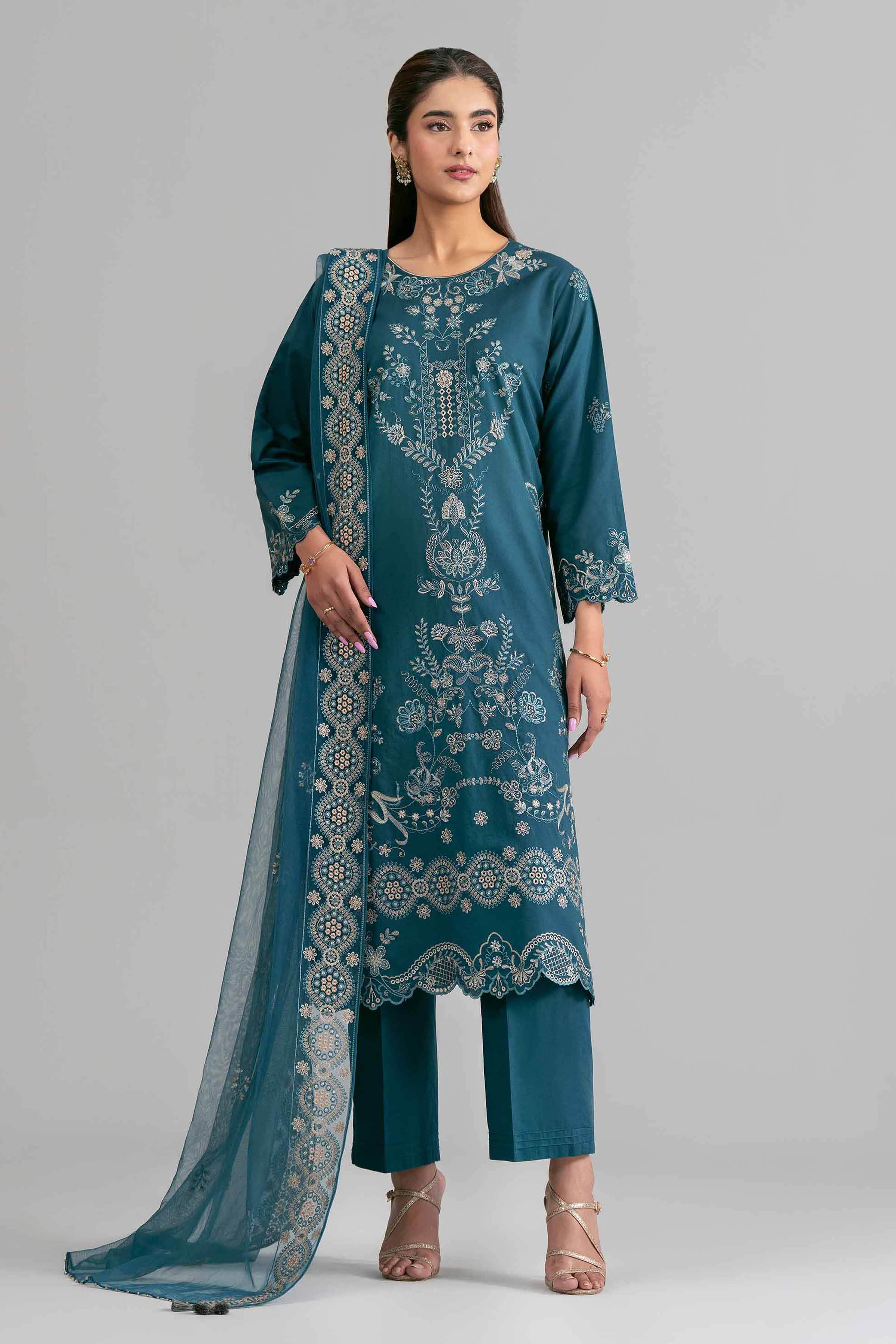 3 Piece - Embroidered Suit - 42619959 for Women - Ready to Stitch Collection | Nishat | Shop Online