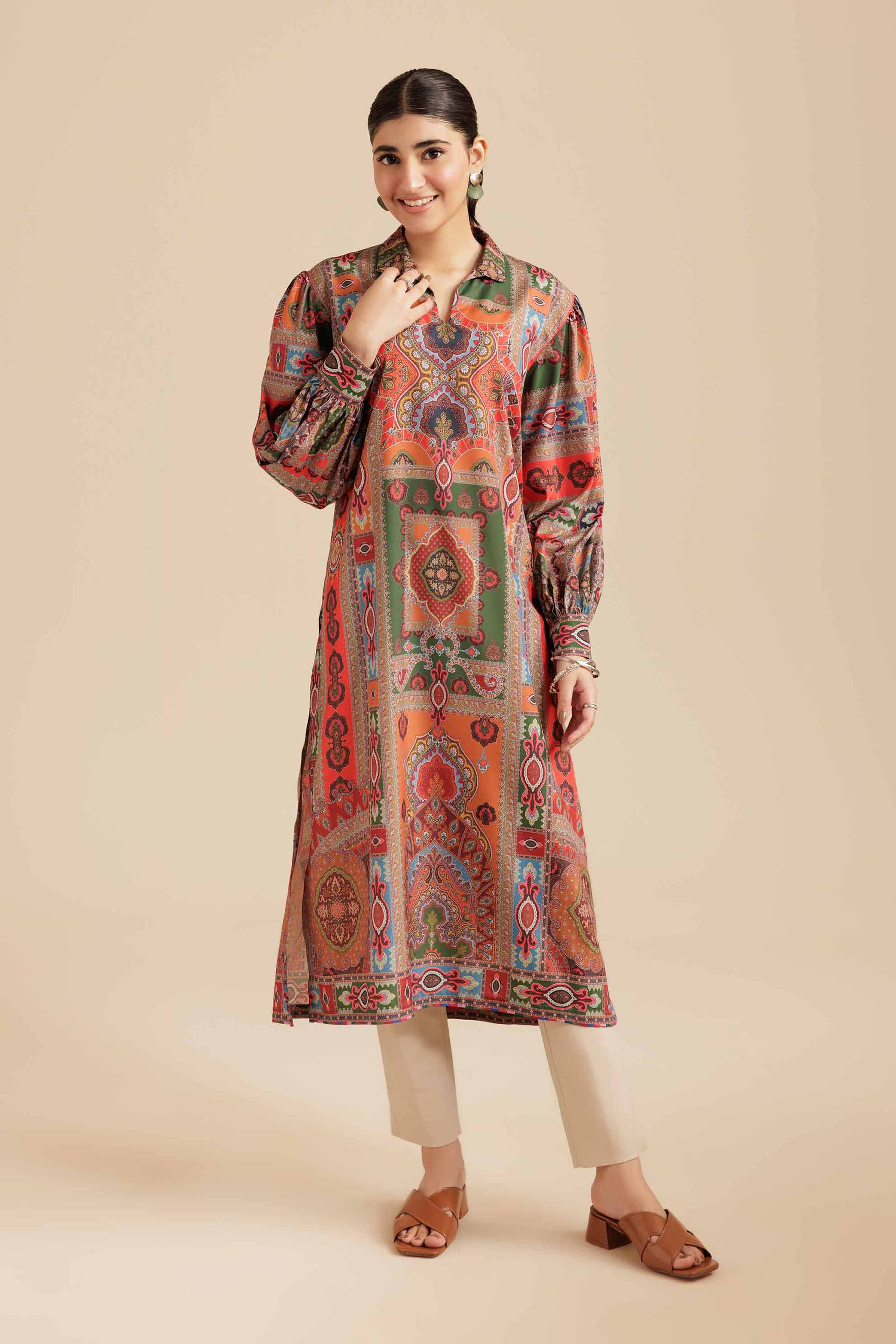 Printed Tunic - AS25-103 for Women - Pret Collection | Nishat | Shop Online