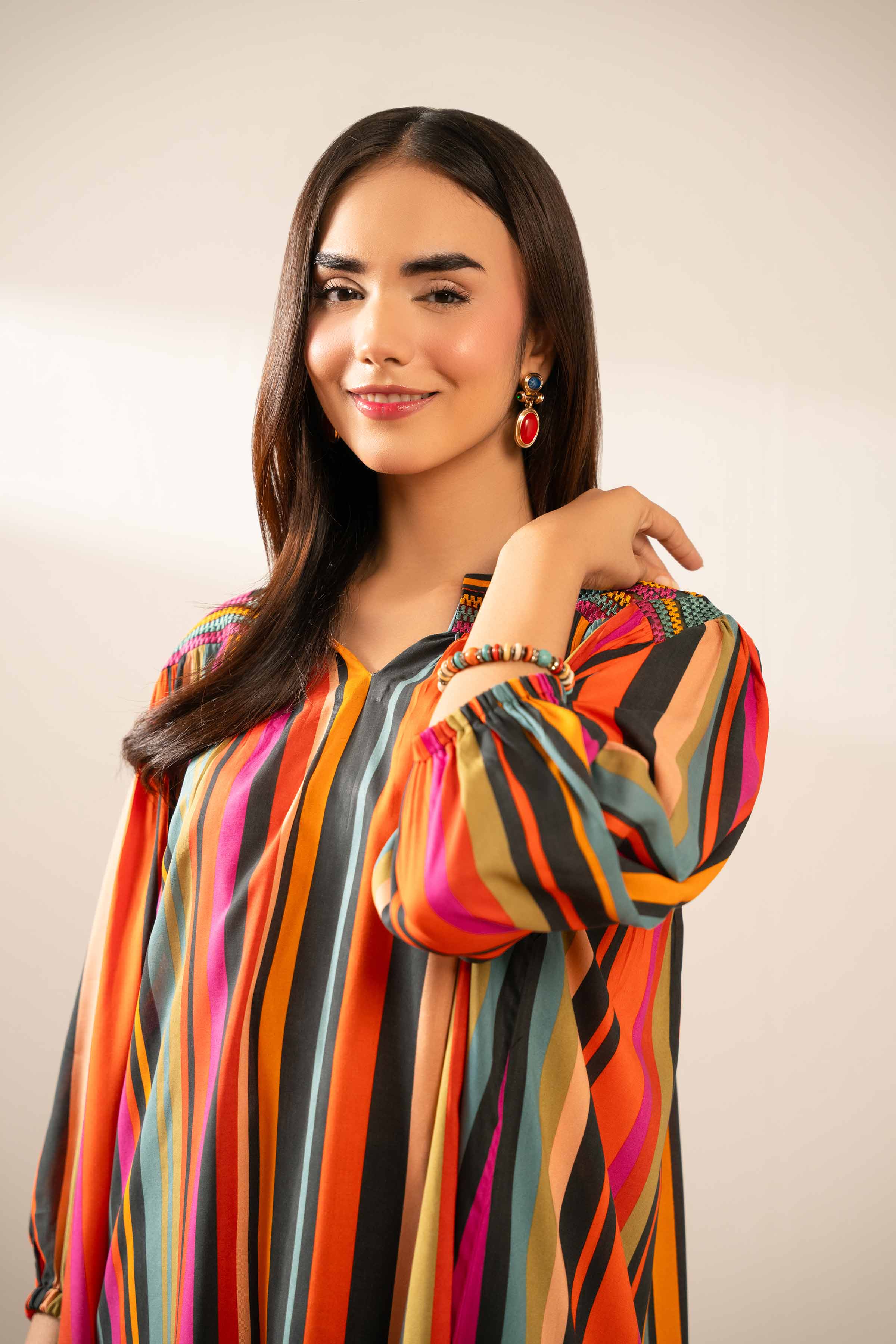 Printed Embroidered Tunic - AS25-93 for Women - Pret Collection | Nishat | Shop Online